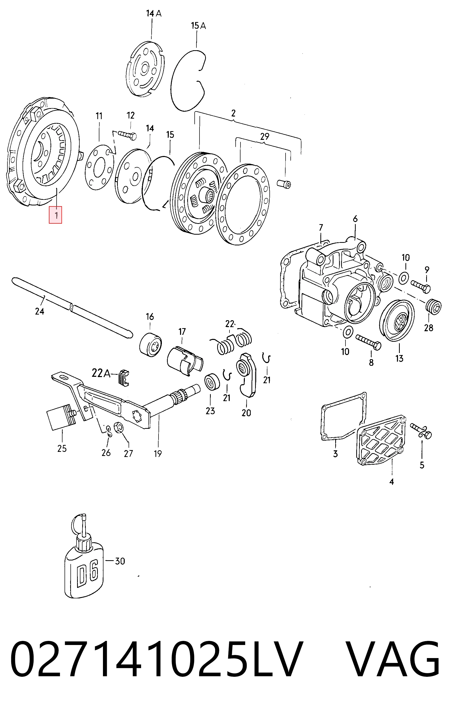Cesta de embraiagem para Volkswagen Golf I 17