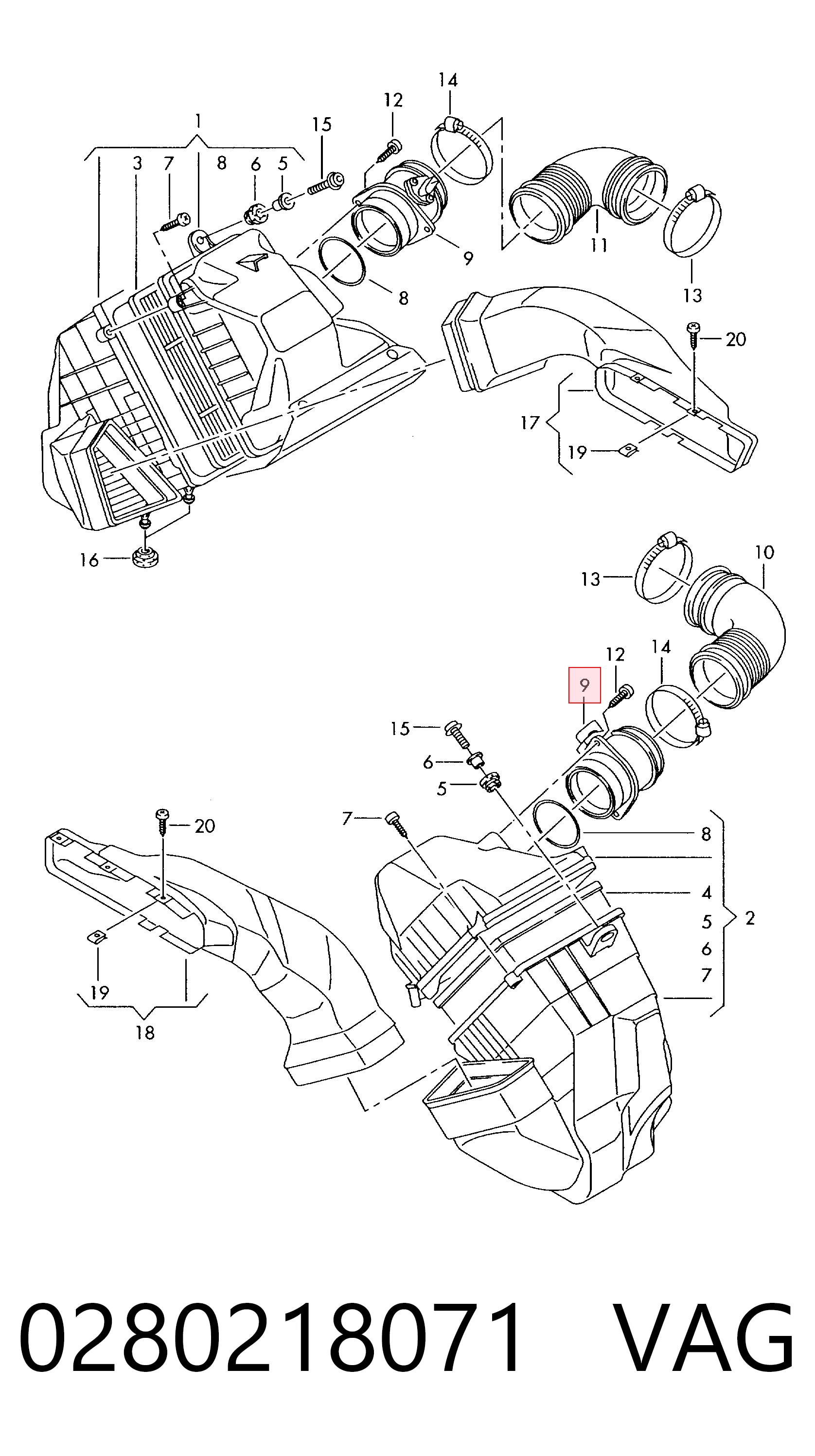 Sensor de fluxo (consumo) de ar, medidor de consumo M.A.F. - (Mass Airflow) para Porsche Cayenne  955