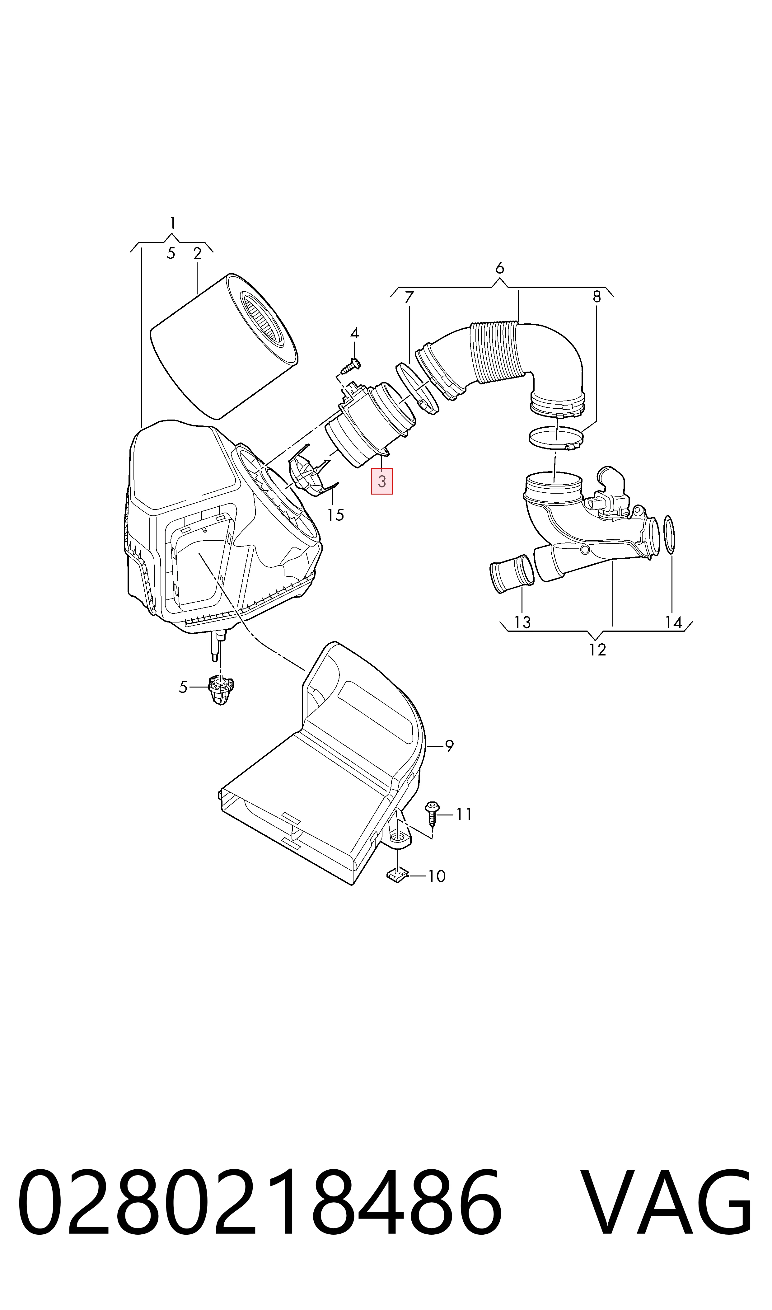 Sensor de fluxo (consumo) de ar, medidor de consumo M.A.F. - (Mass Airflow) para Audi A7 Sportback 4KA