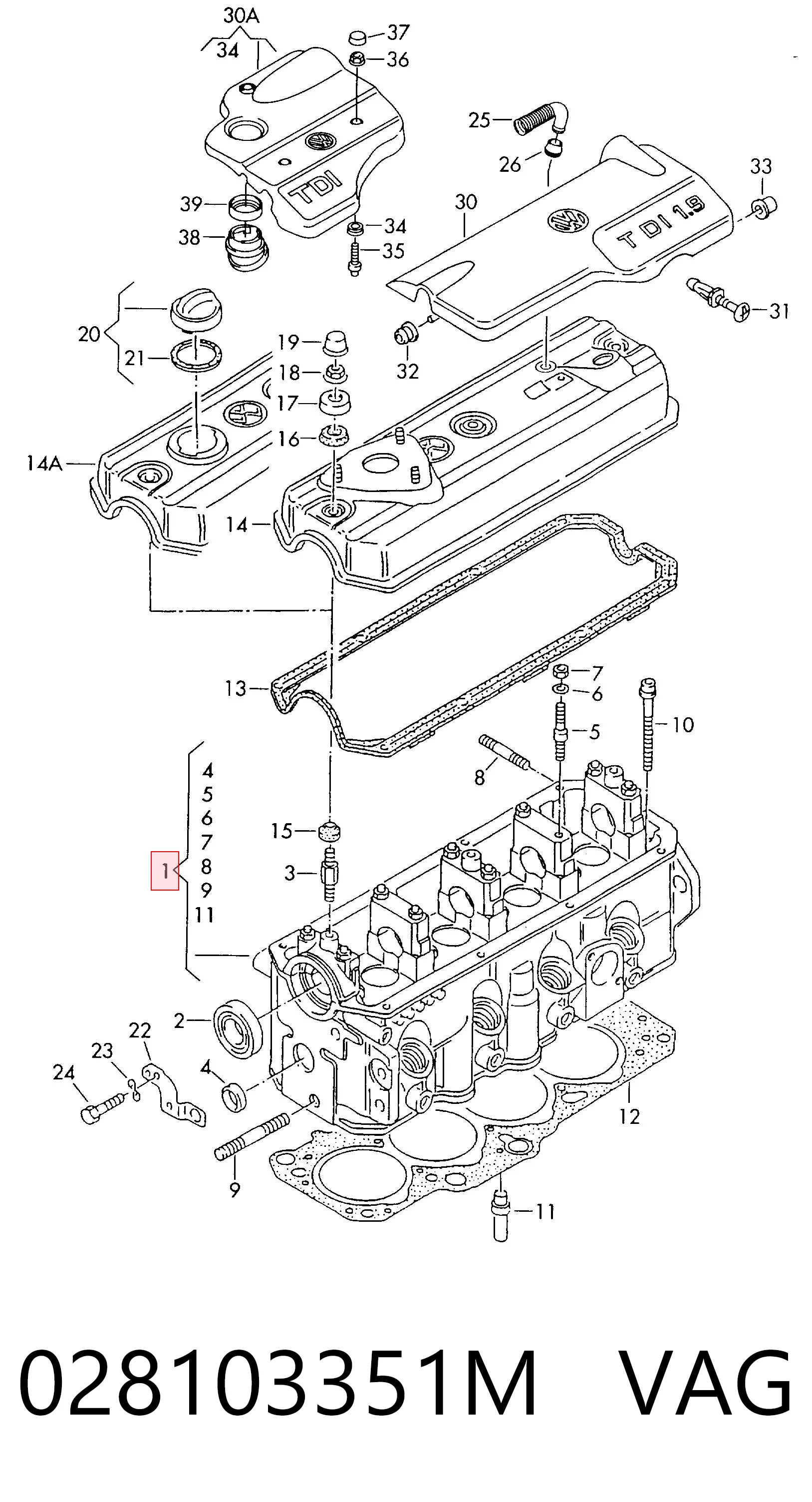 Cabeça de motor (CBC) para Volkswagen Golf 1H1