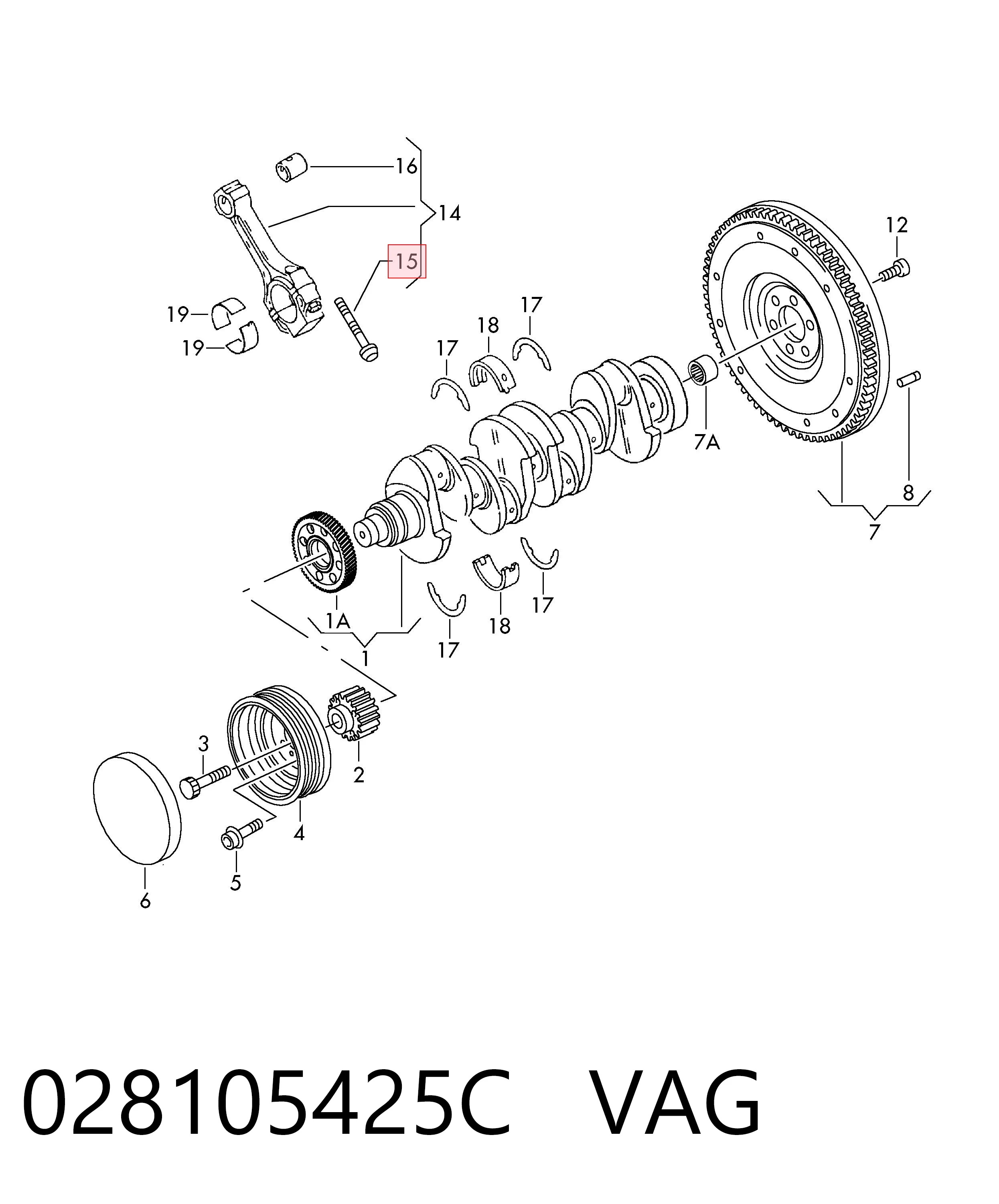028105425C VAG Parafuso de biela