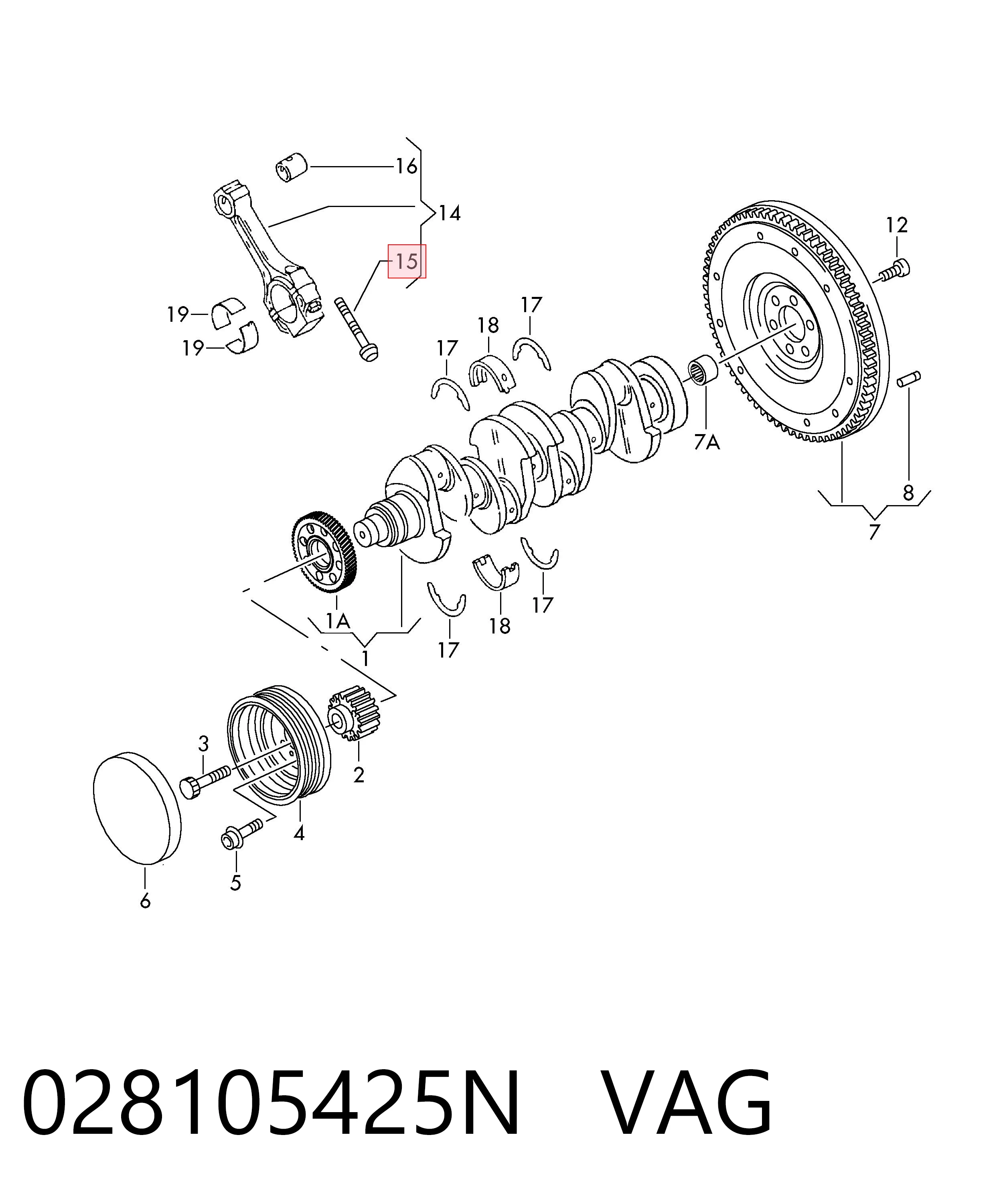 028105425N VAG Parafuso de biela