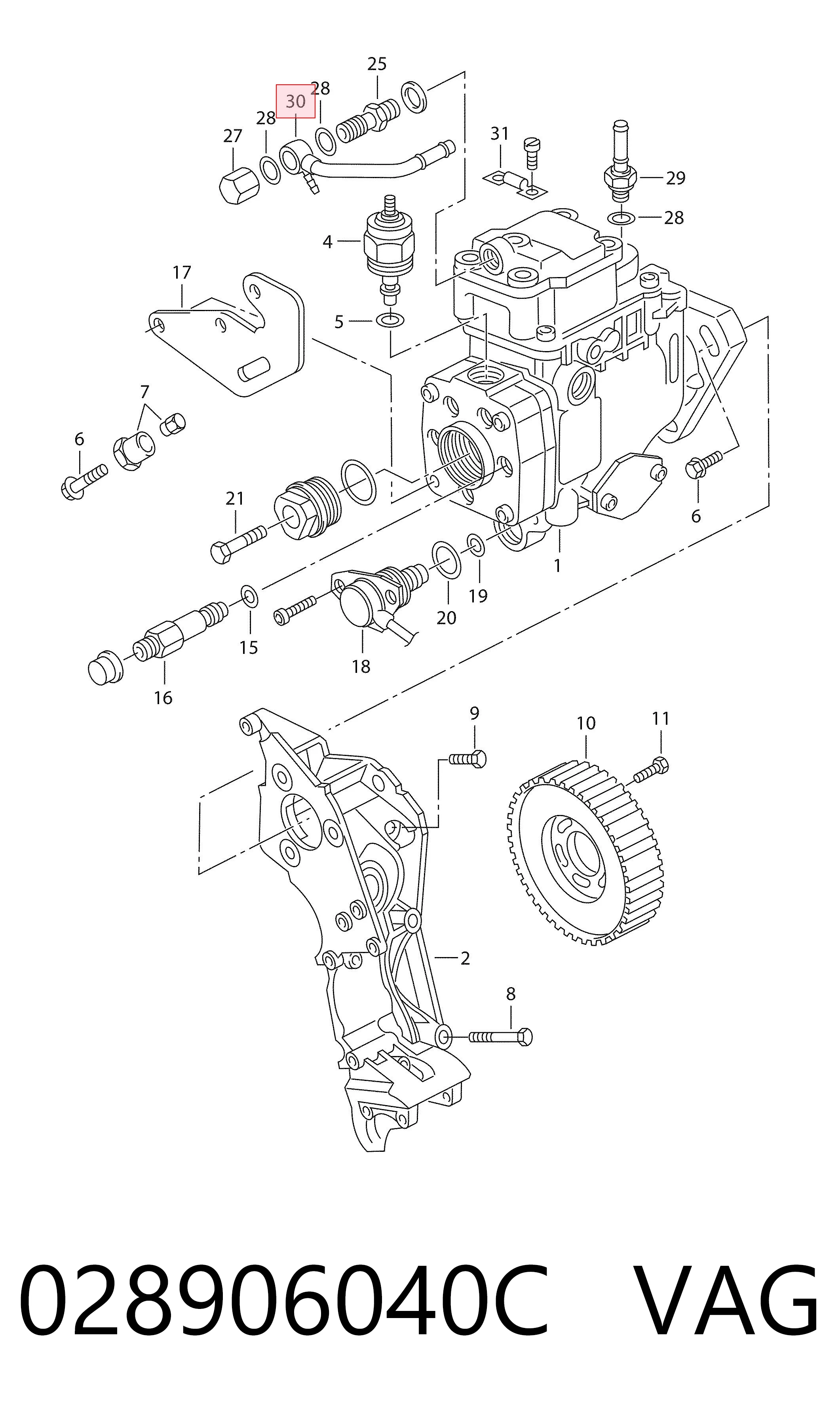 028906040C VAG Sensor de temperatura de combustível