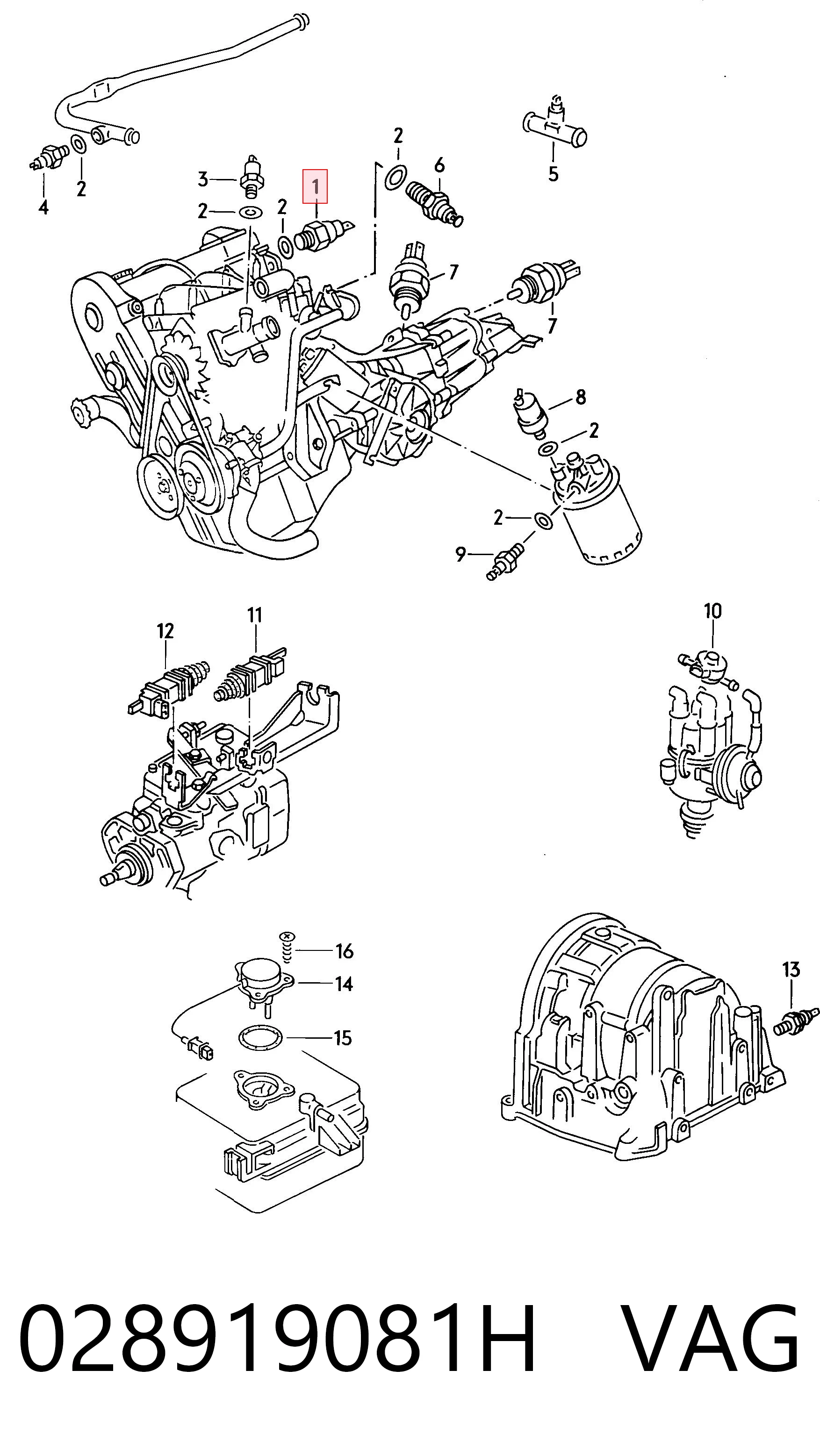 028919081H VAG Sensor de pressão de óleo