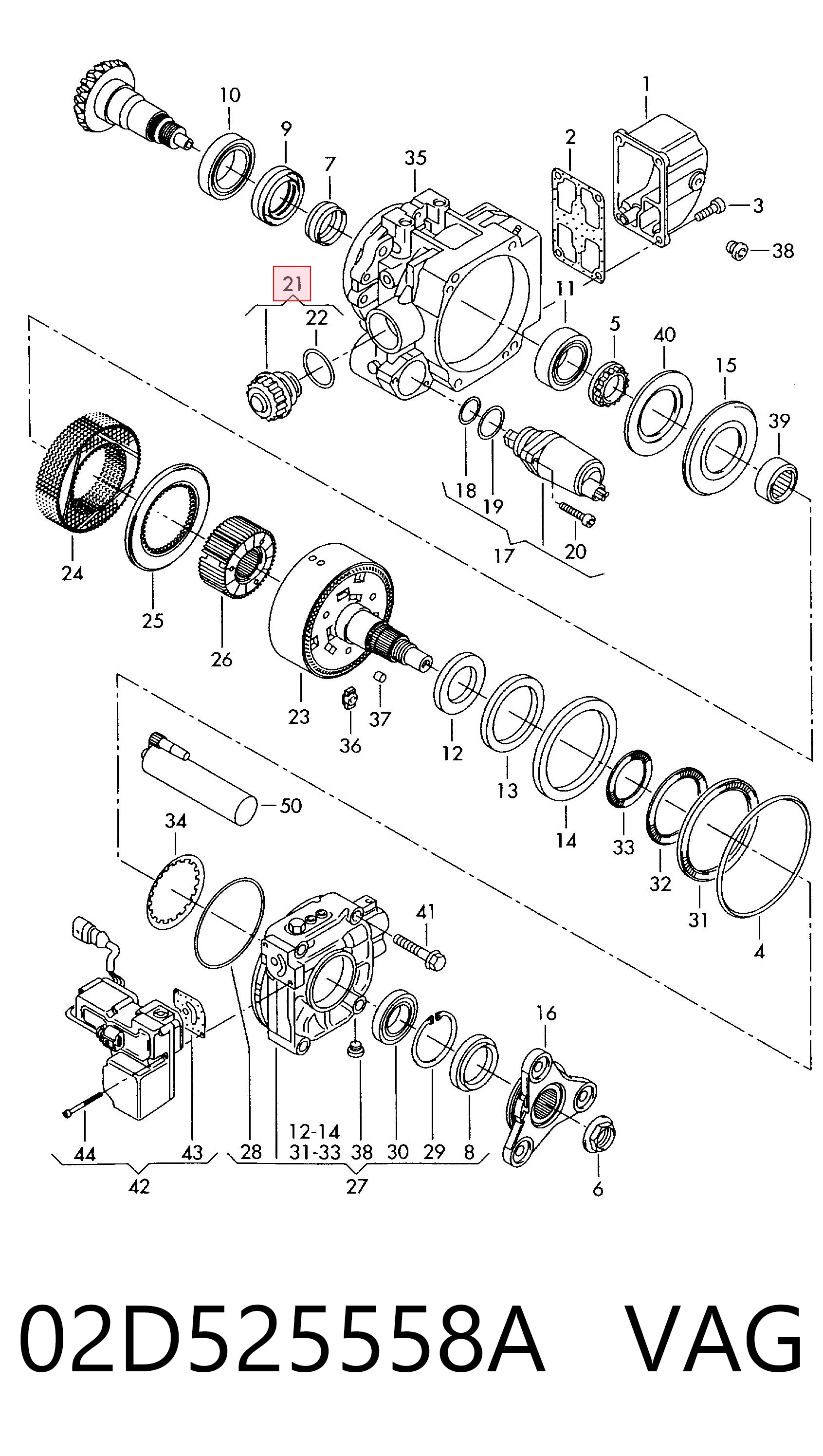 02D525558A VAG Filtro de redutor traseiro (de acoplamento Haldex)