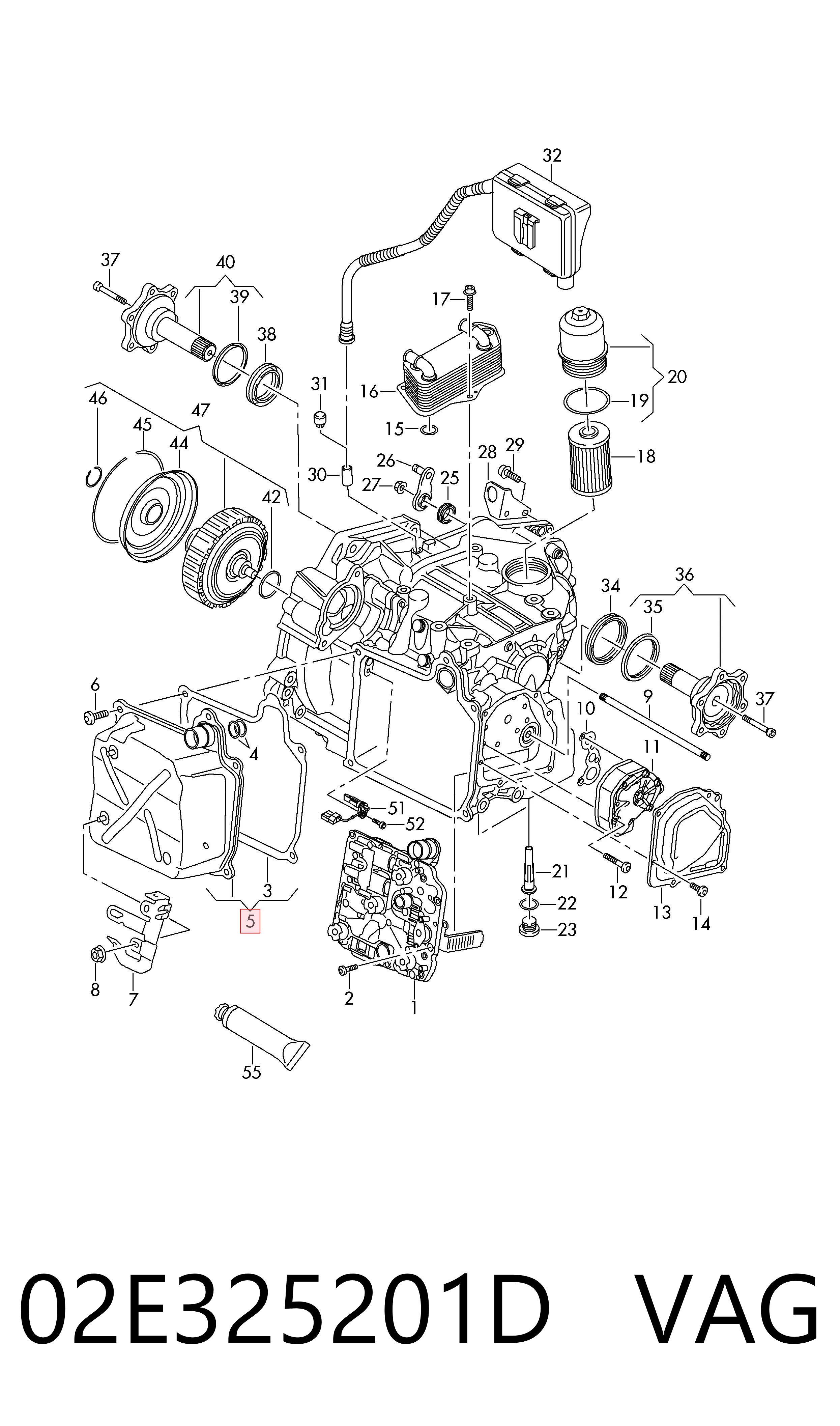 Cárter da Caixa Automática de Mudança VAG 02E325201D preço, a partir de 54,13 USD