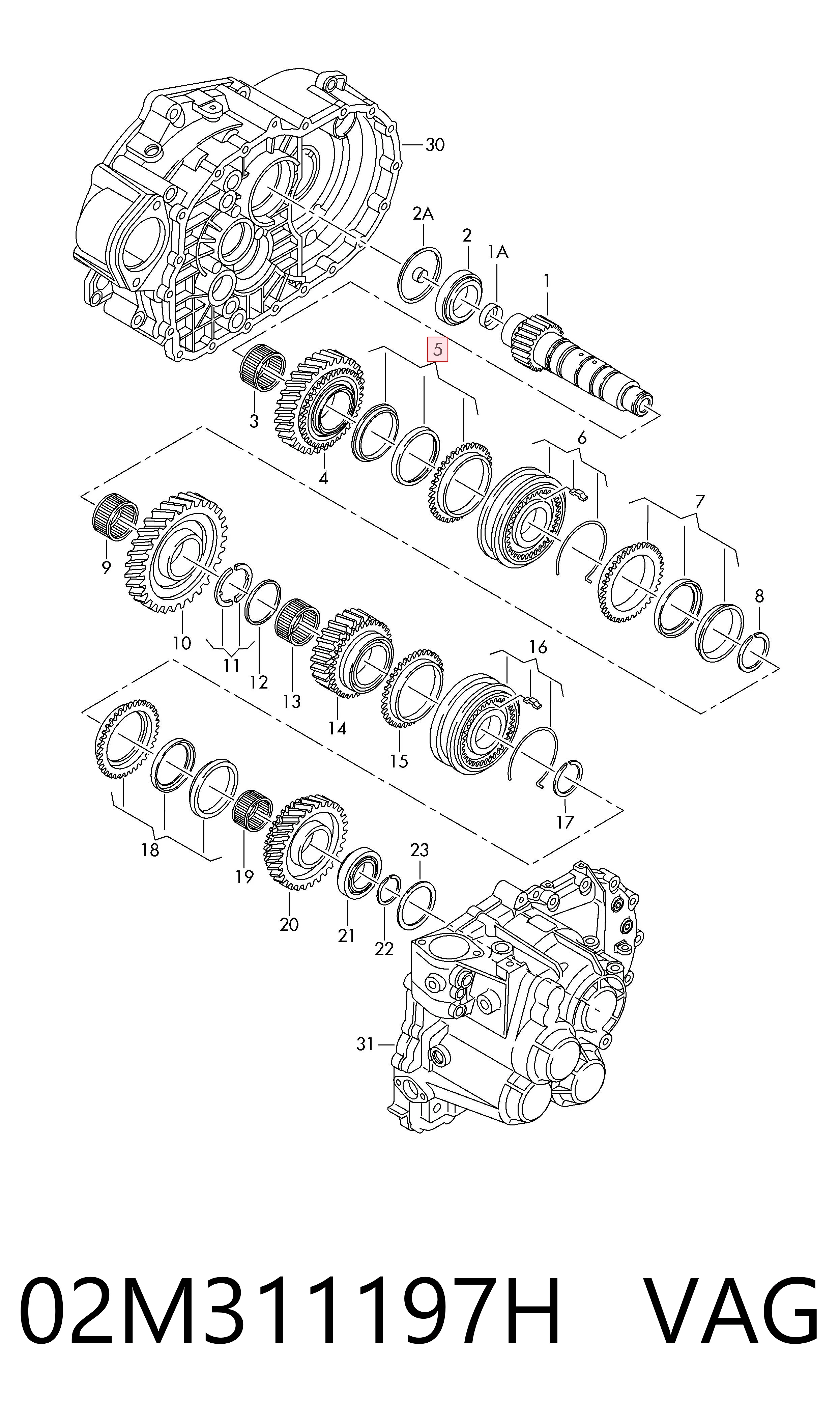 02M311197H VAG Kit de reparação de sincronizador