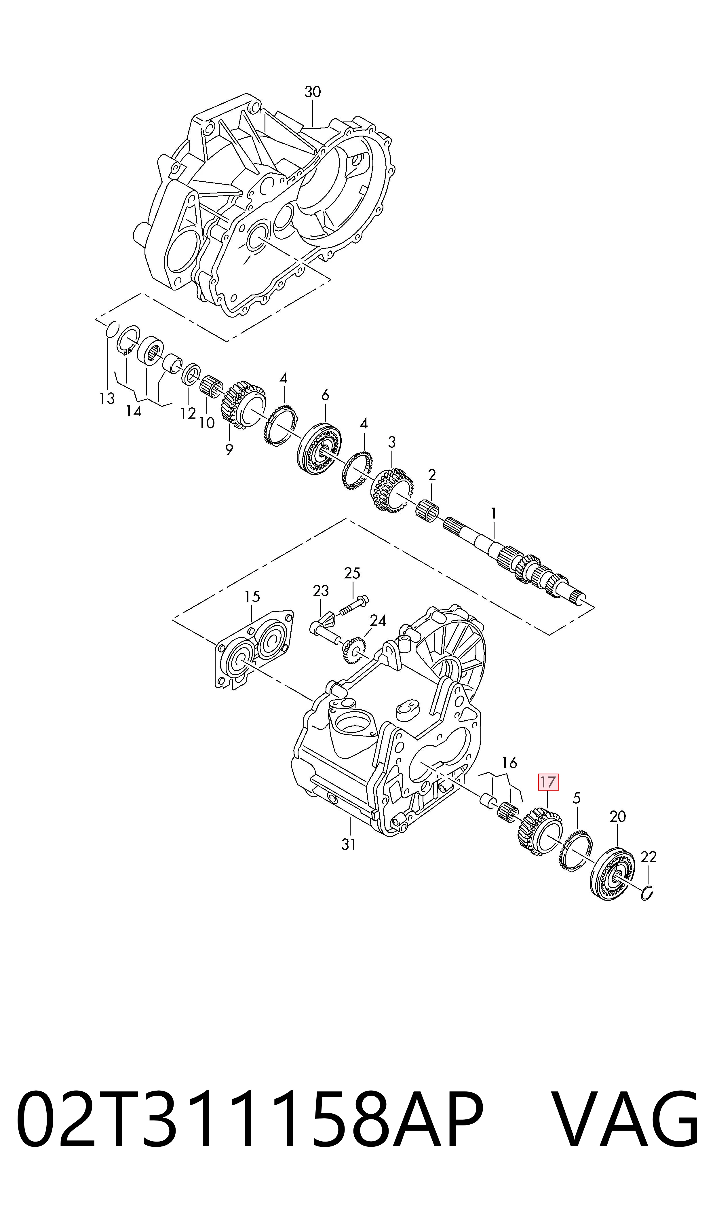  Roda dentada motriz de 5ª velocidade Seat Altea XL monovolume (5P5, 5P8) (2006 - 2015) XL