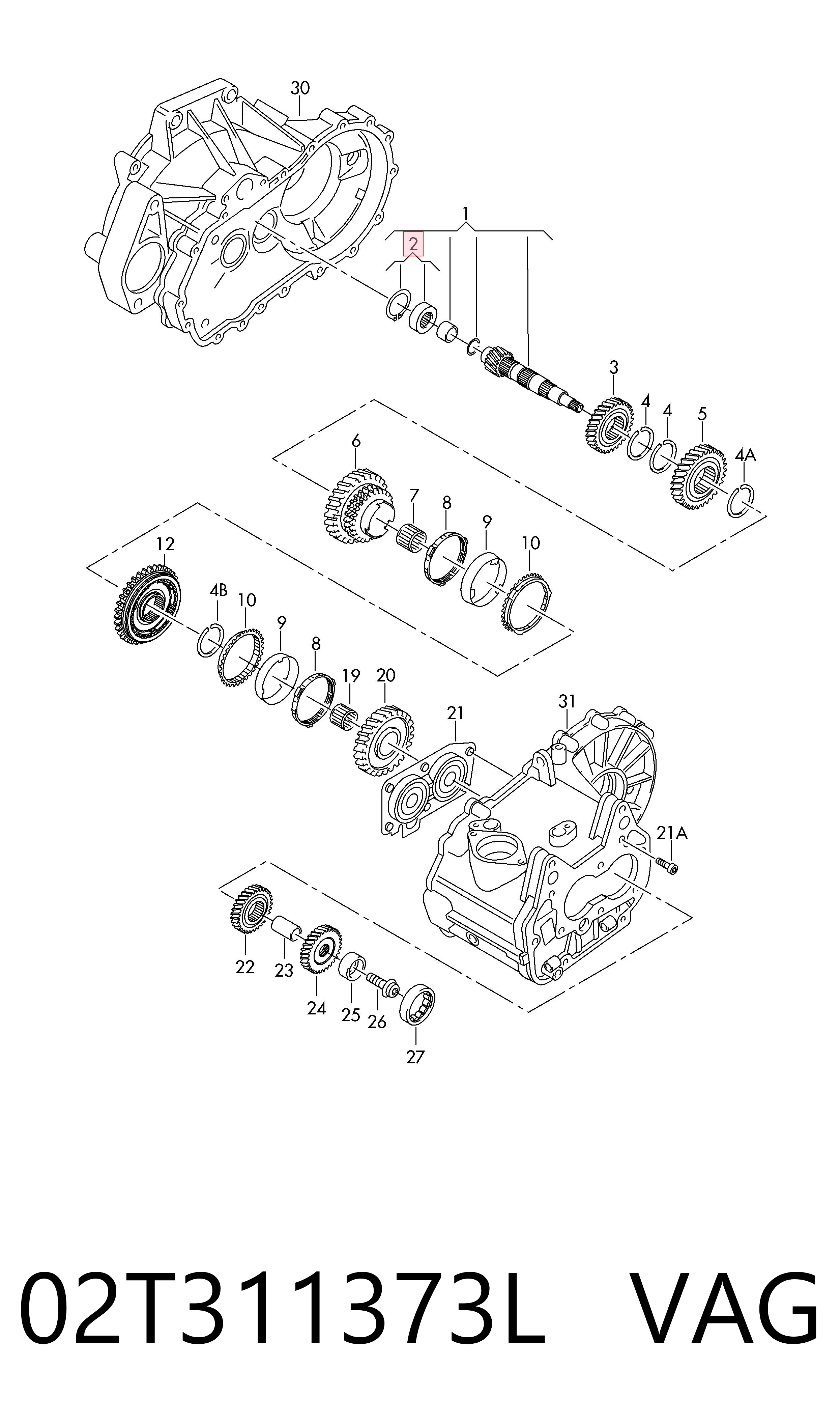  Rolamento da árvore primária da Caixa de Mudança Audi A3 hatchback (8P1) (2003 - 2012) 