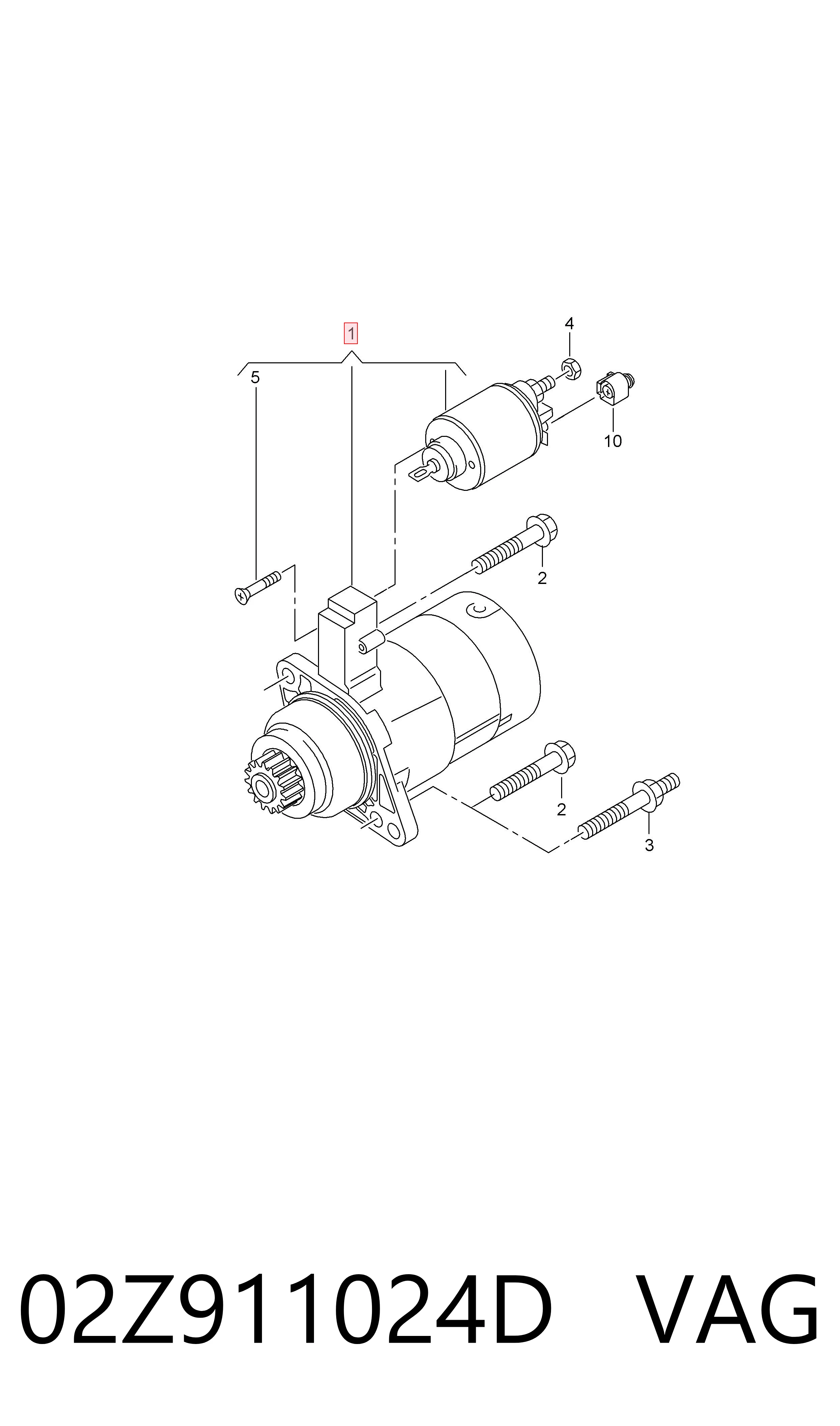 02Z911024D VAG Motor de arranco