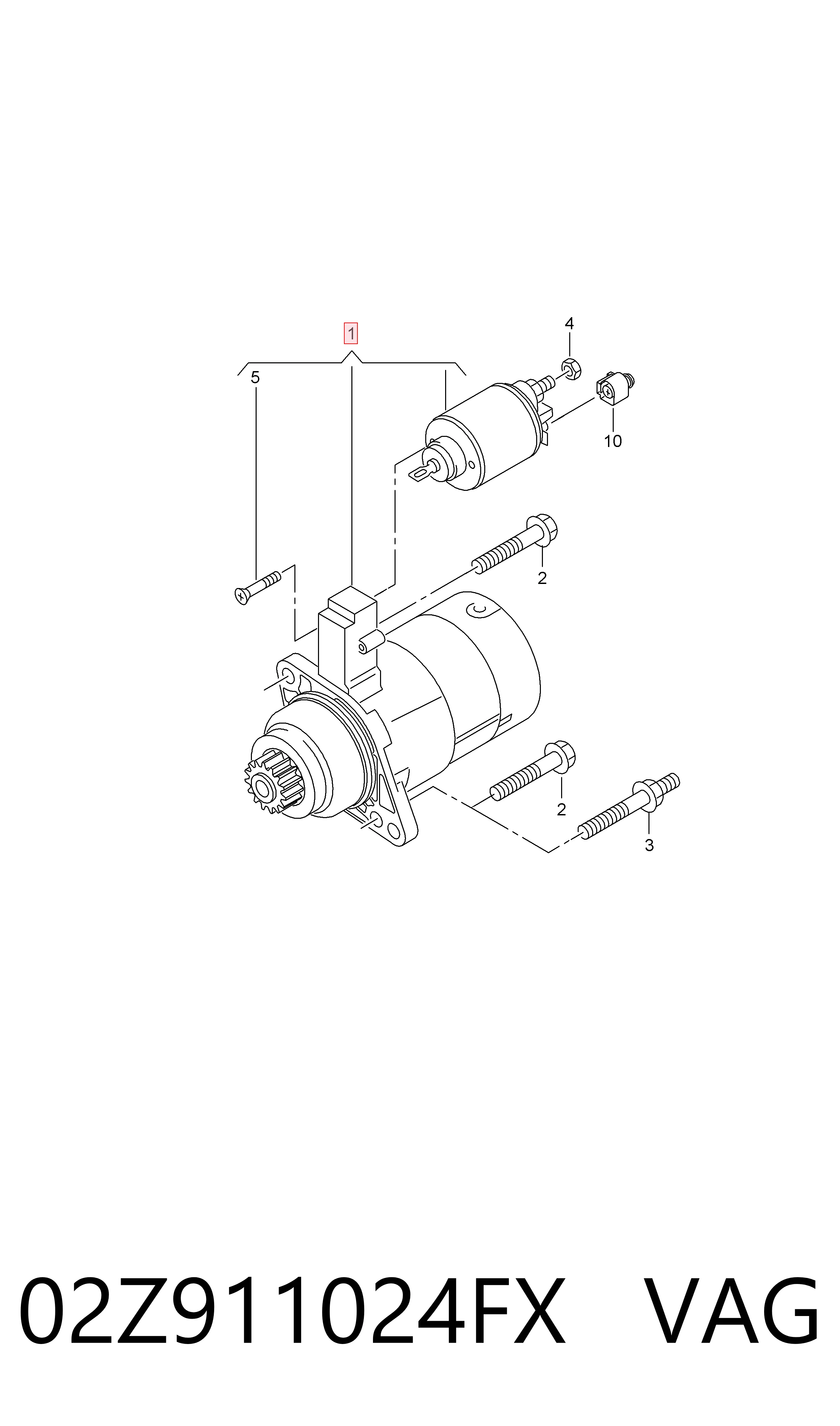 02Z911024FX VAG Motor de arranco