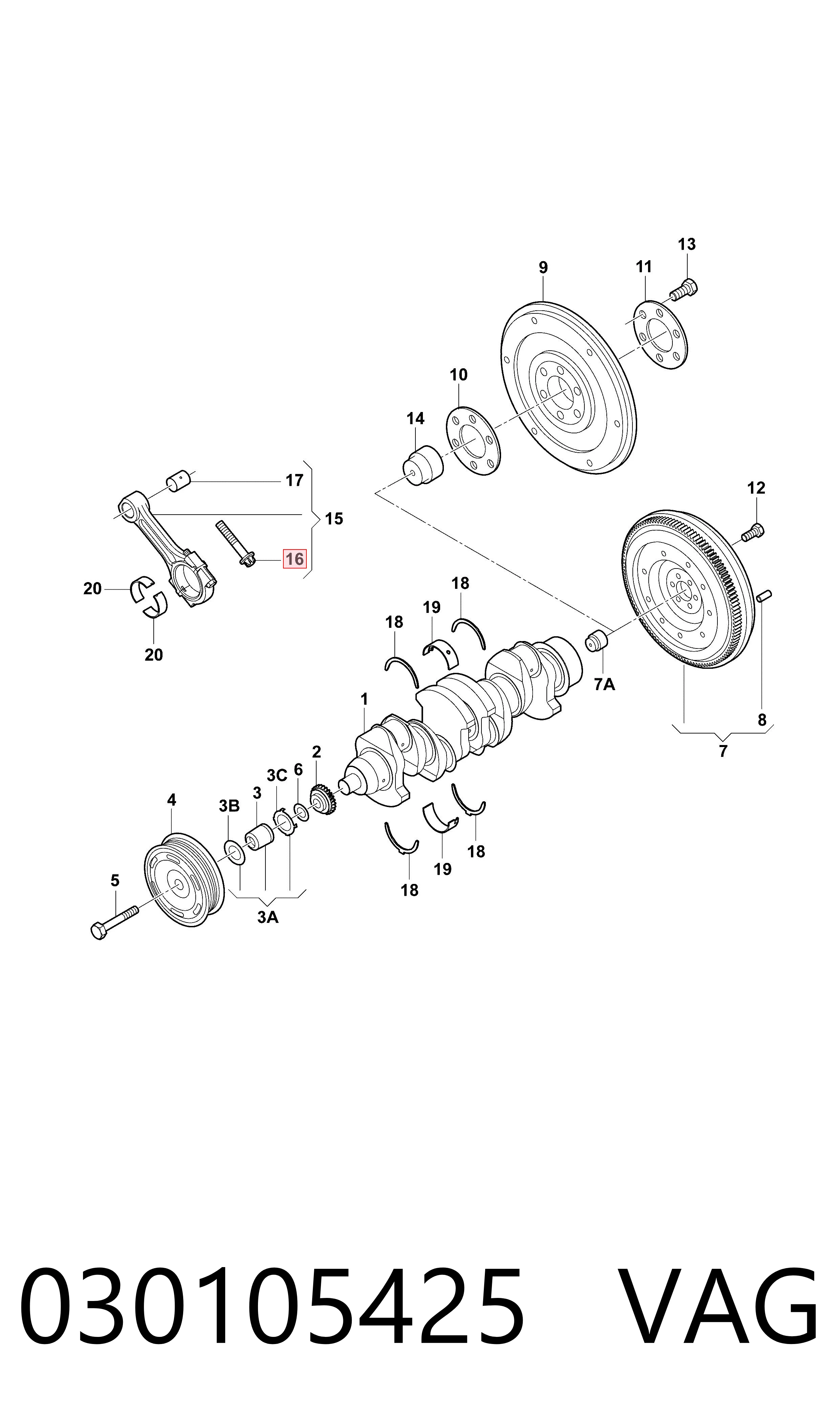 030105425 VAG Parafuso de biela