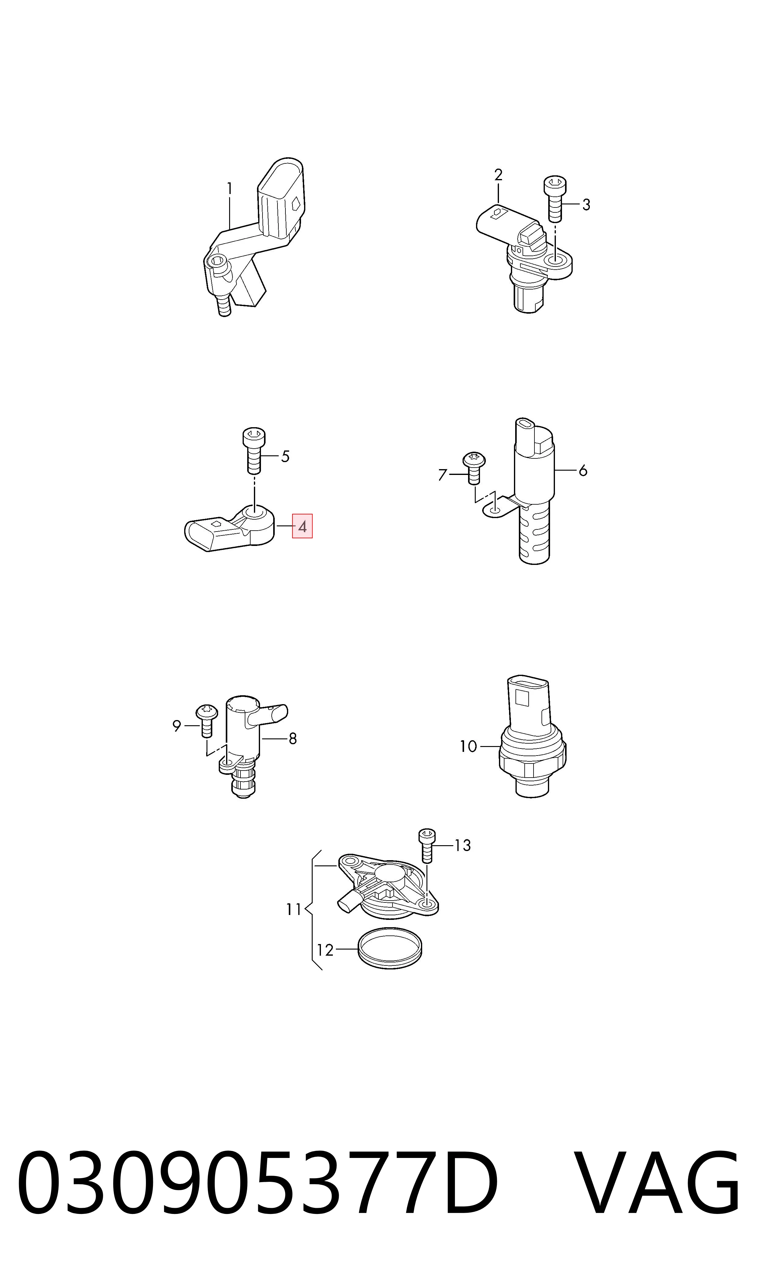 030905377D VAG Sensor de detonação