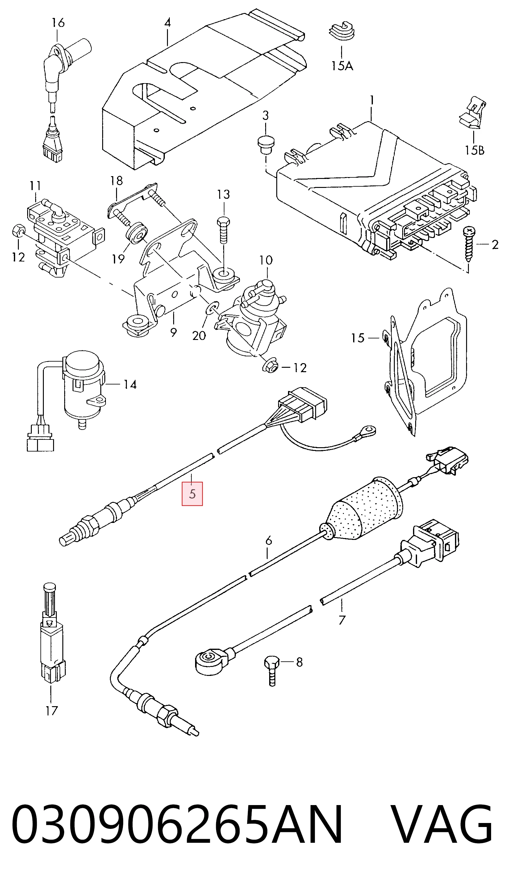 Sonda lambda, sensor de oxigênio para Volkswagen Transporter T4 70B, 70C, 7DB, 7DK, 70J, 70K, 7DC, 7DJ