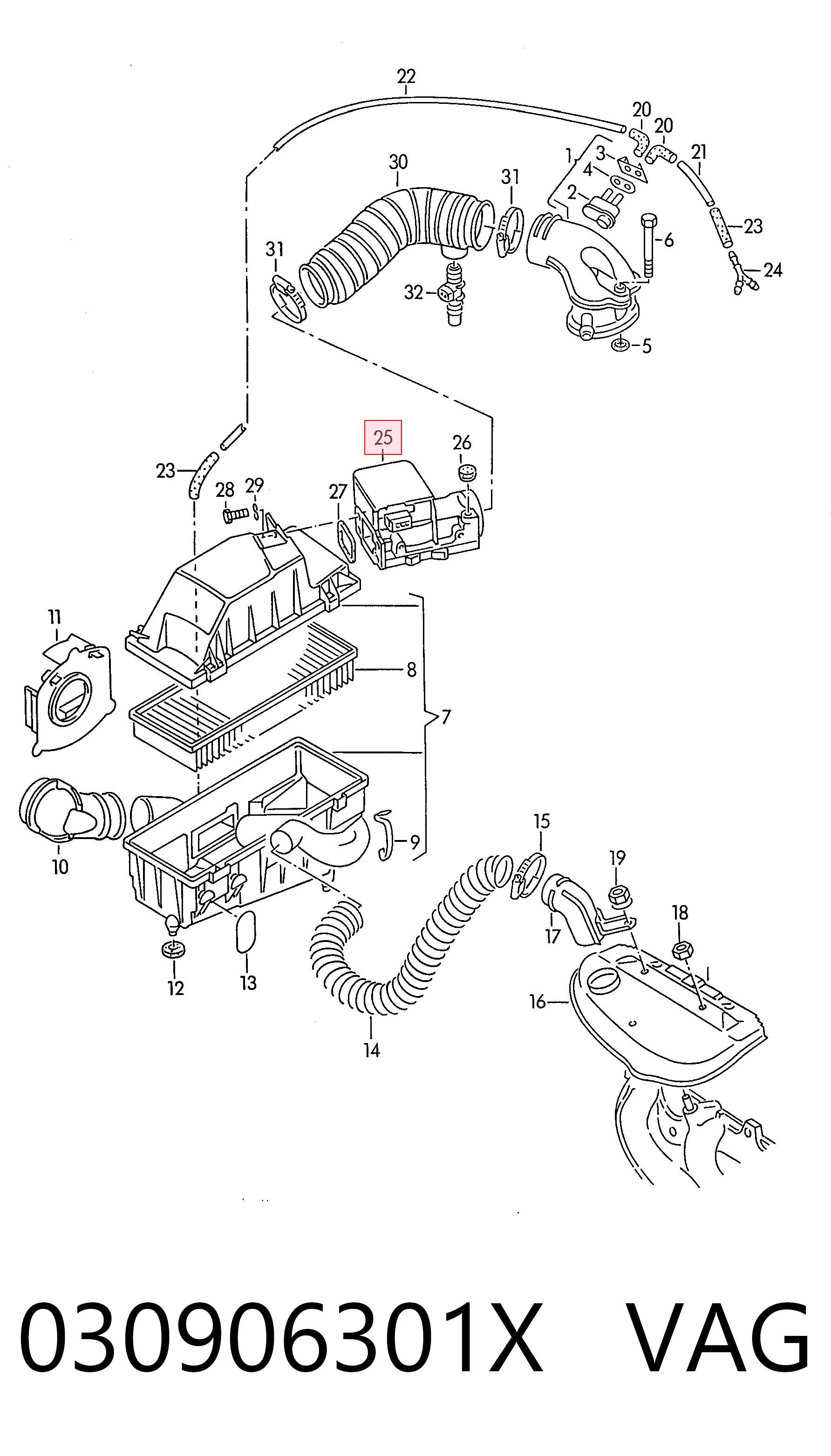 Sensor de fluxo (consumo) de ar, medidor de consumo M.A.F. - (Mass Airflow) Volkswagen Jetta II 19E, 1G2, 165, 167 ao melhor preço