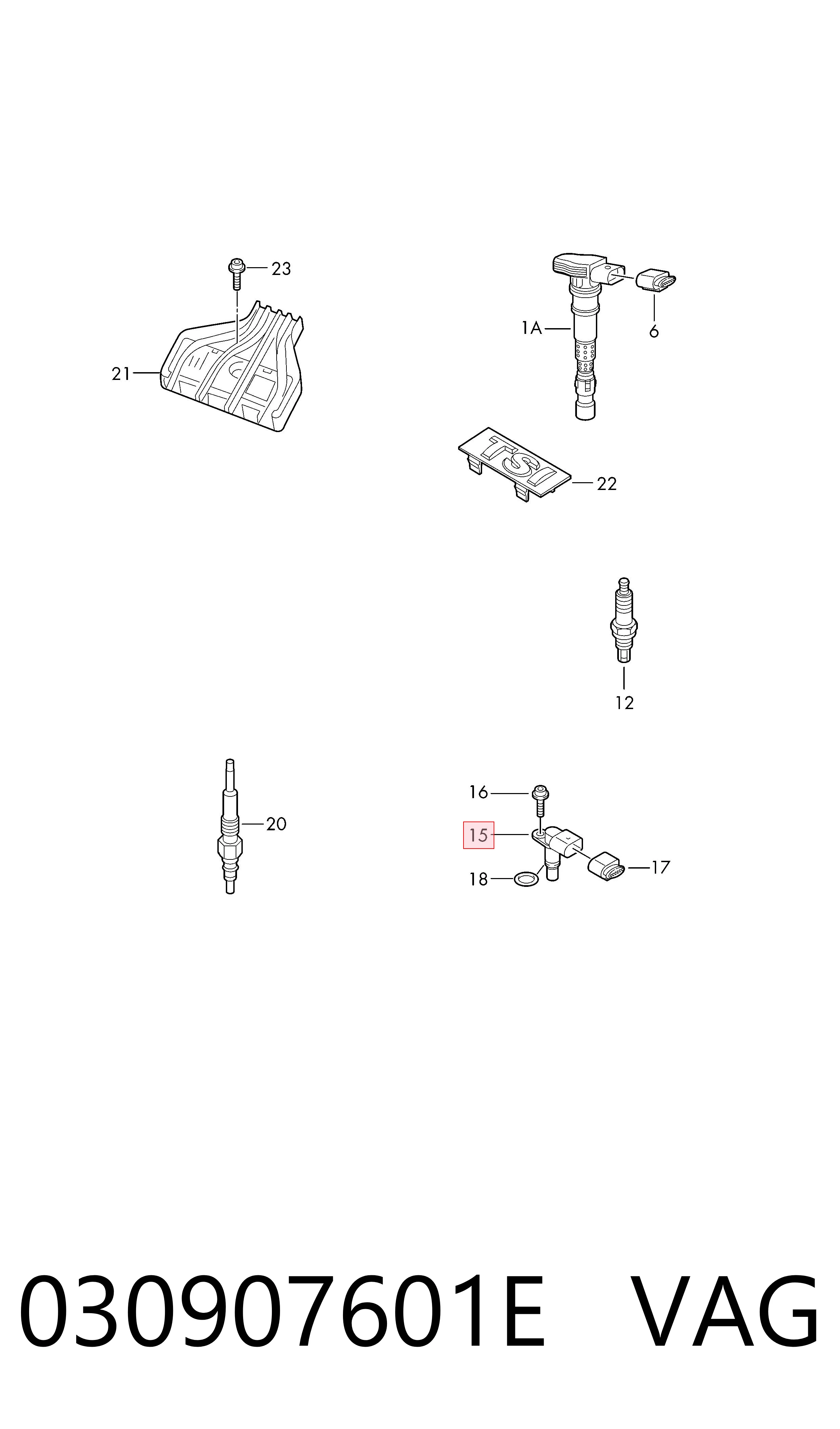 030907601E VAG Sensor de posição da árvore distribuidora