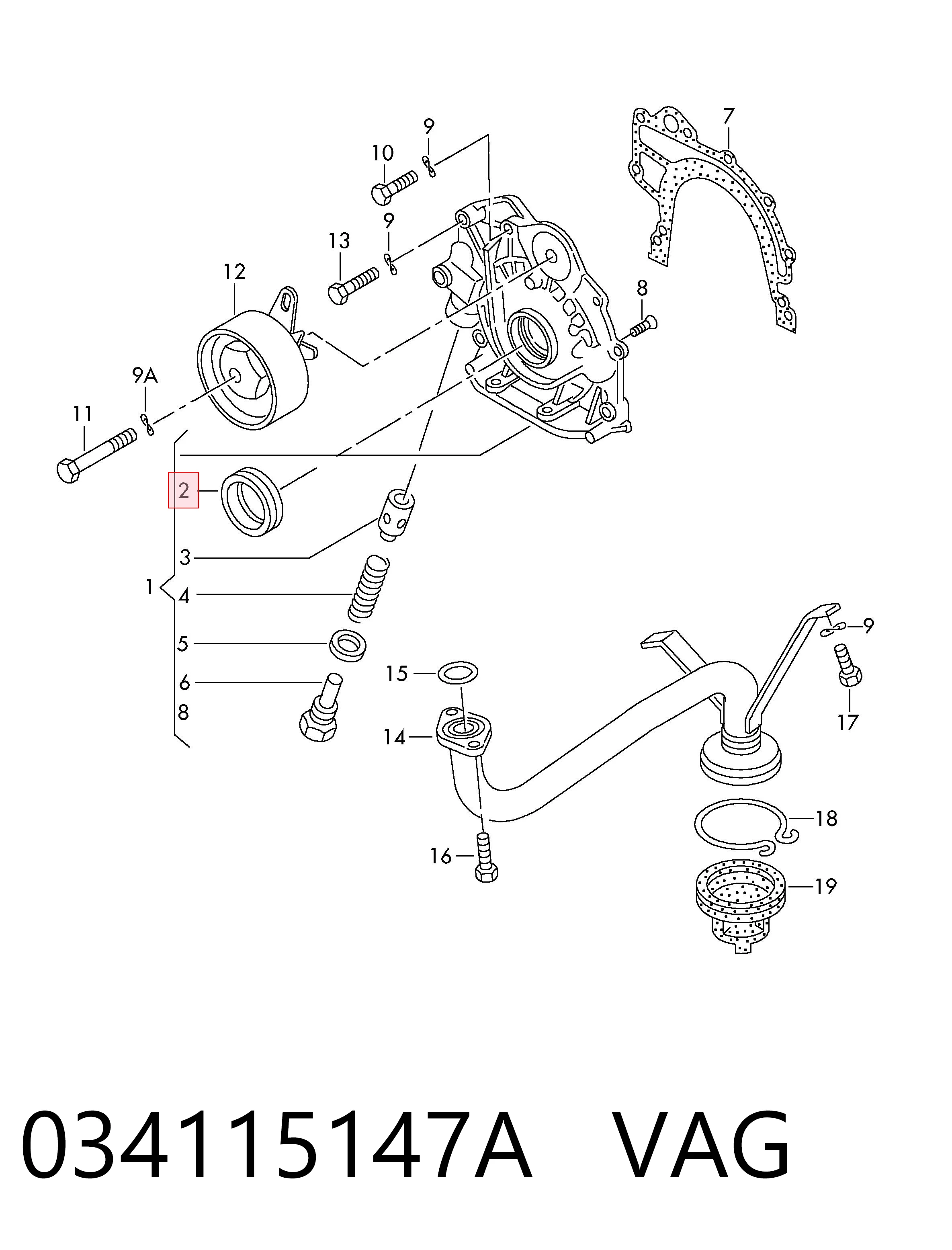 Vedação dianteira de cambota de motor VAG 034115147A preço, a partir de 1,56 USD