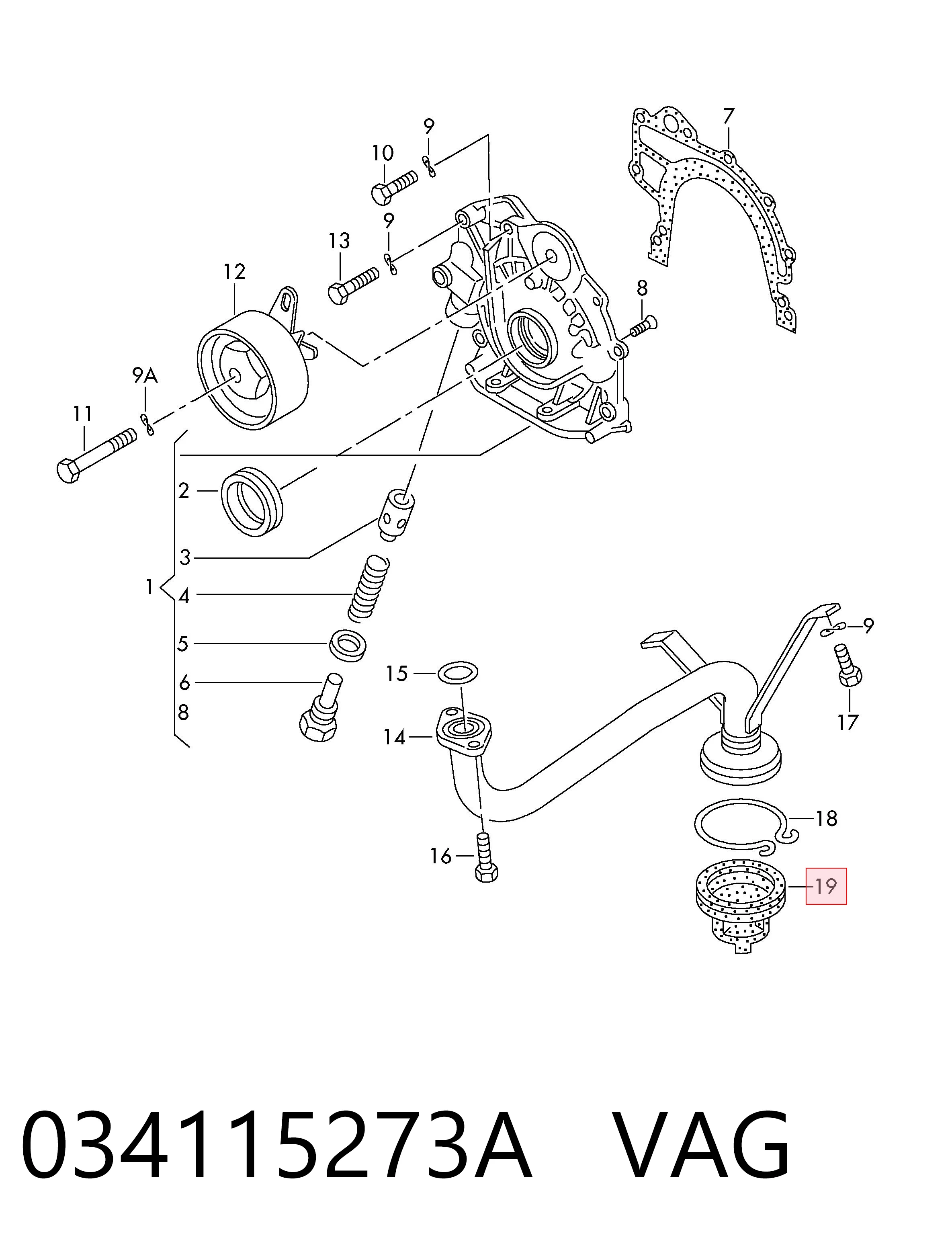 034115273A VAG Receptor de óleo (coletor de óleo)