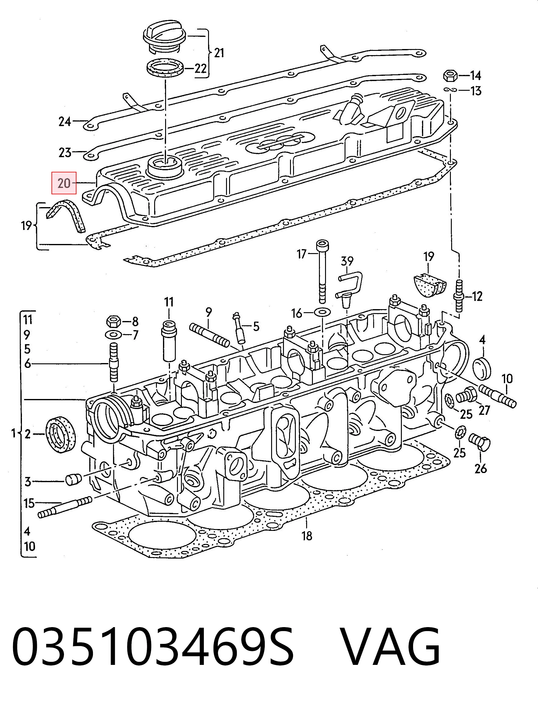 Tampa de válvulas Audi 100 44, 44Q ao melhor preço