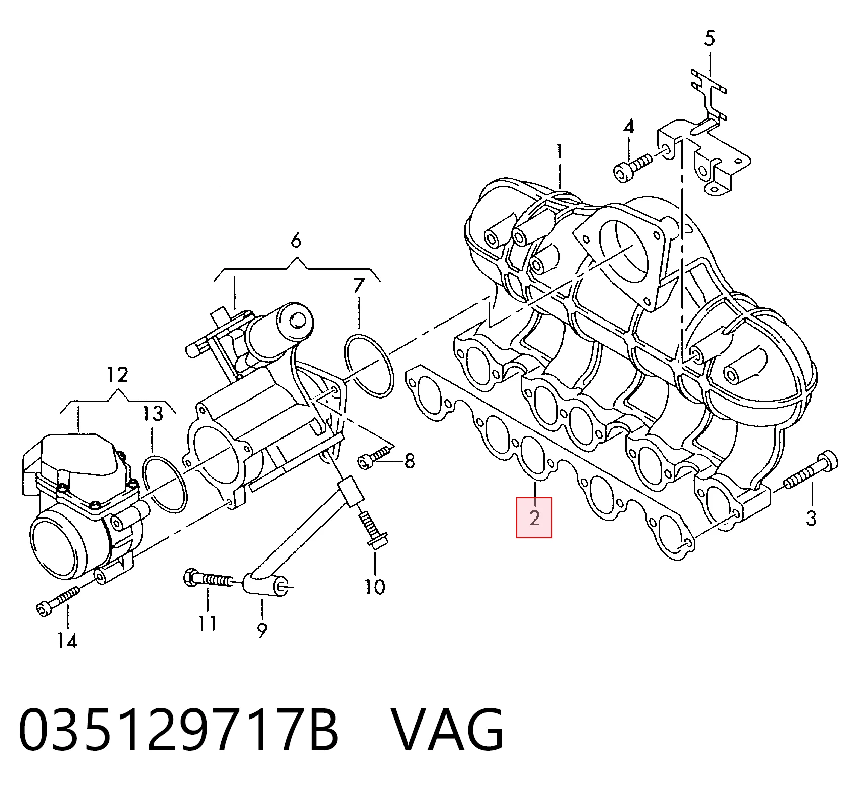 Vedante de tubo coletor de admissão Audi 100 C4 4A2