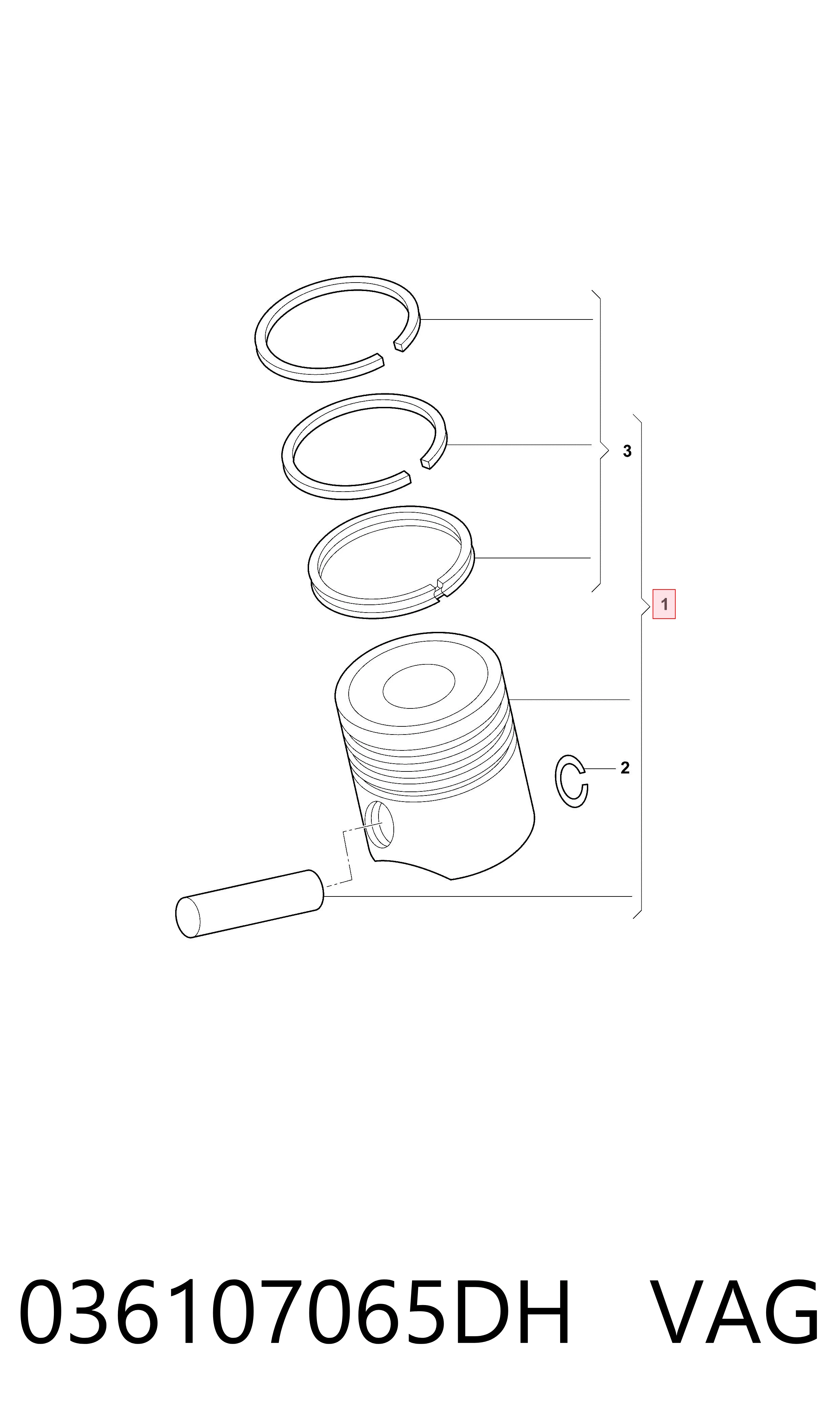 Compre 036107065DH VAG Pistão (kit para um motor), STD