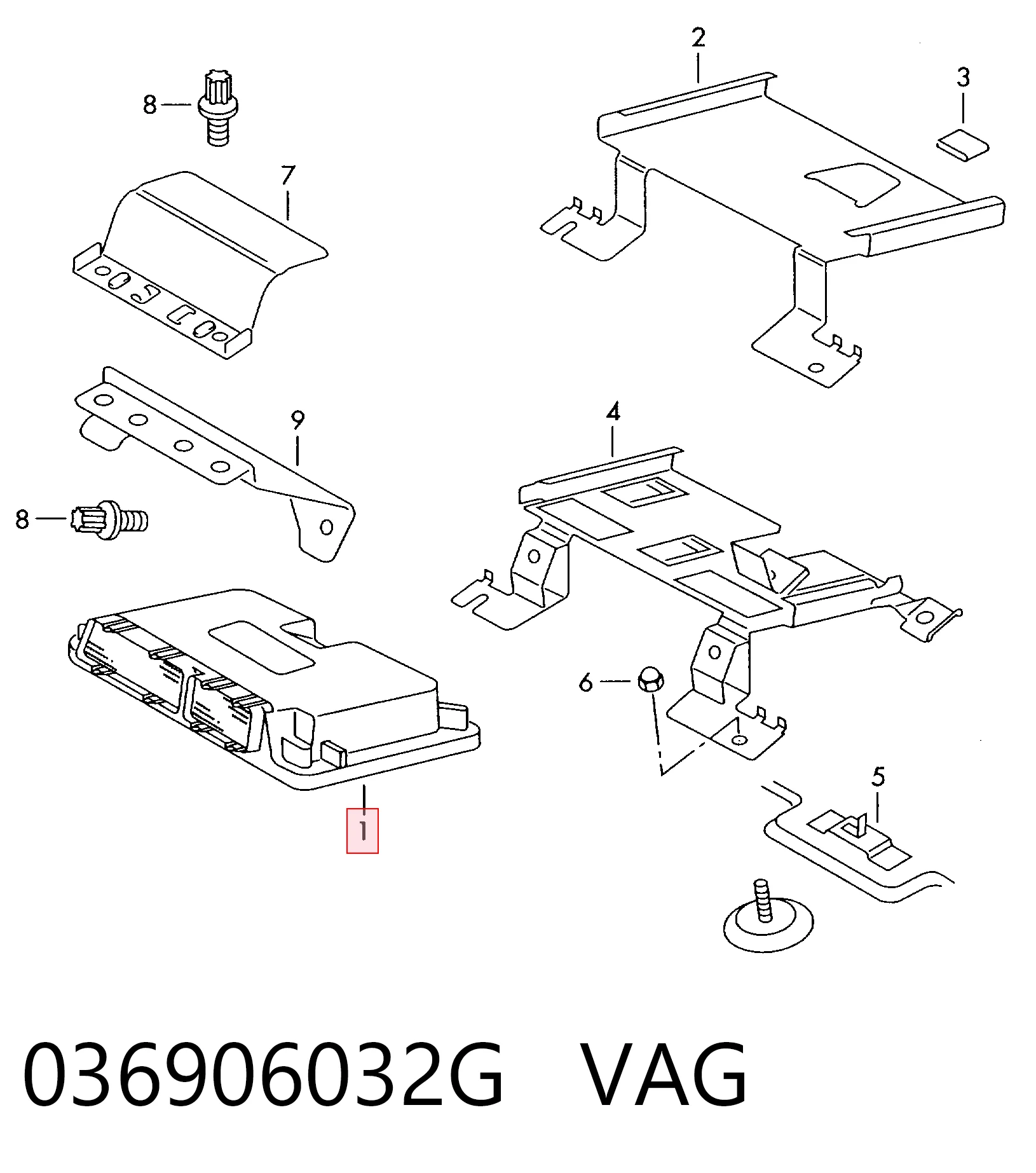 036906032G VAG Módulo de direção (Centralina eletrônica) de motor