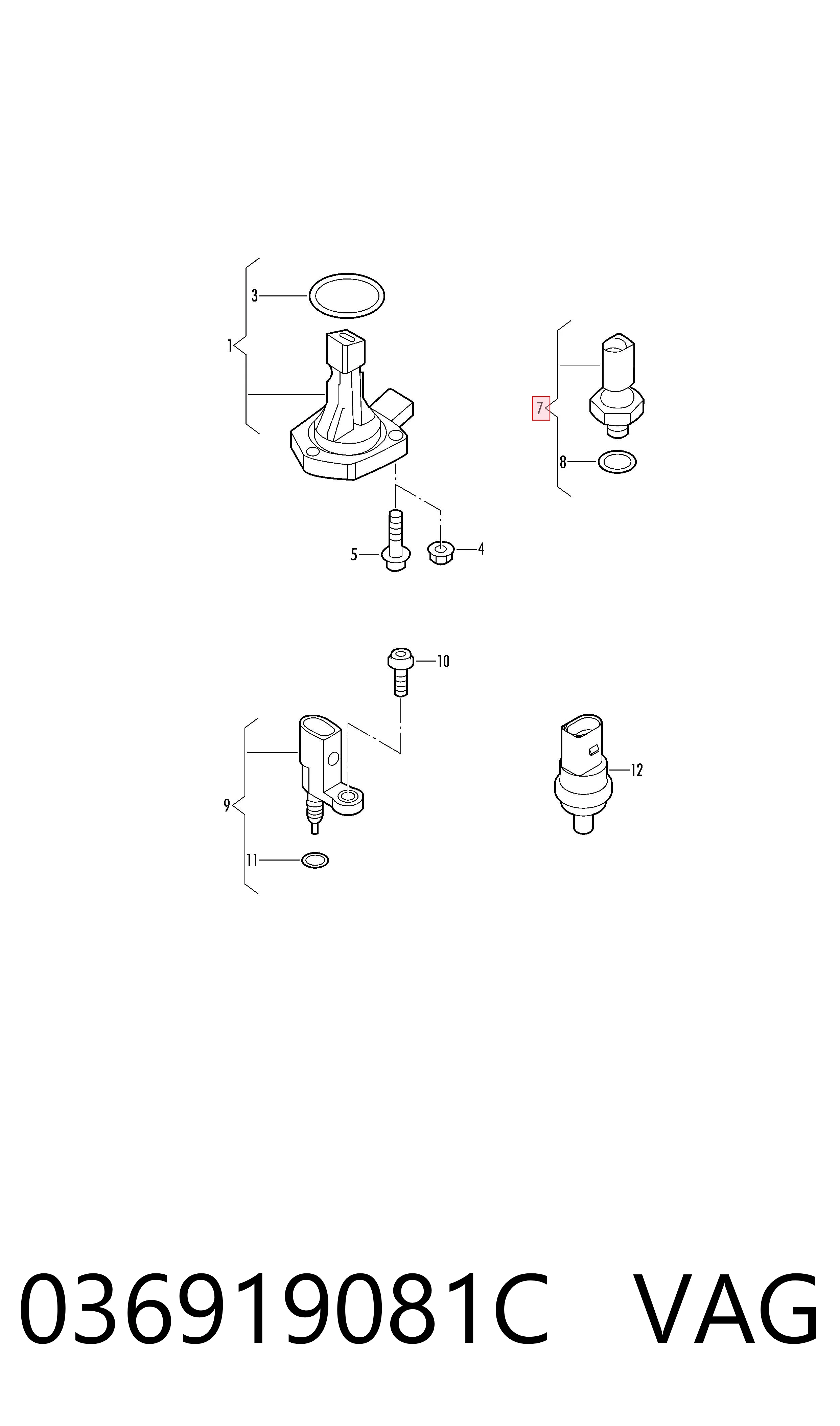036919081C VAG Sensor de pressão de óleo