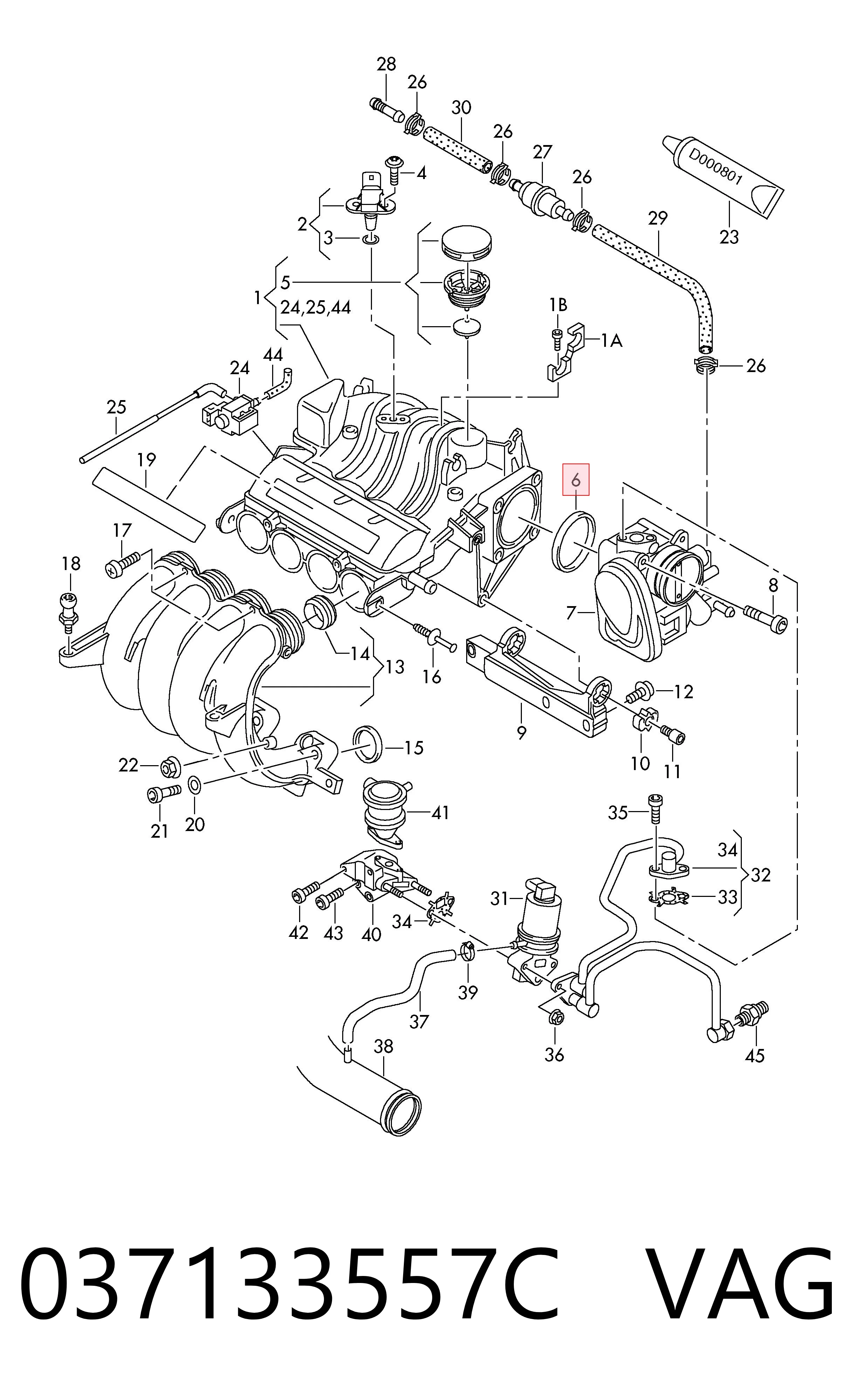 Vedante da válvula de borboleta para Skoda Octavia 1U2
