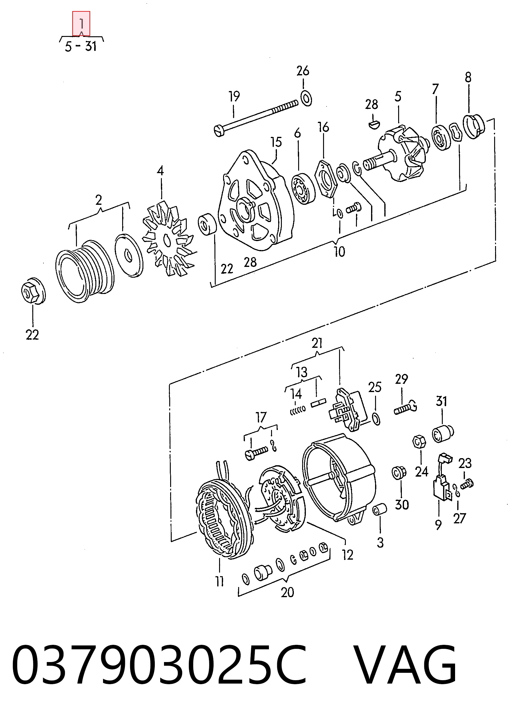 037903025C VAG Gerador