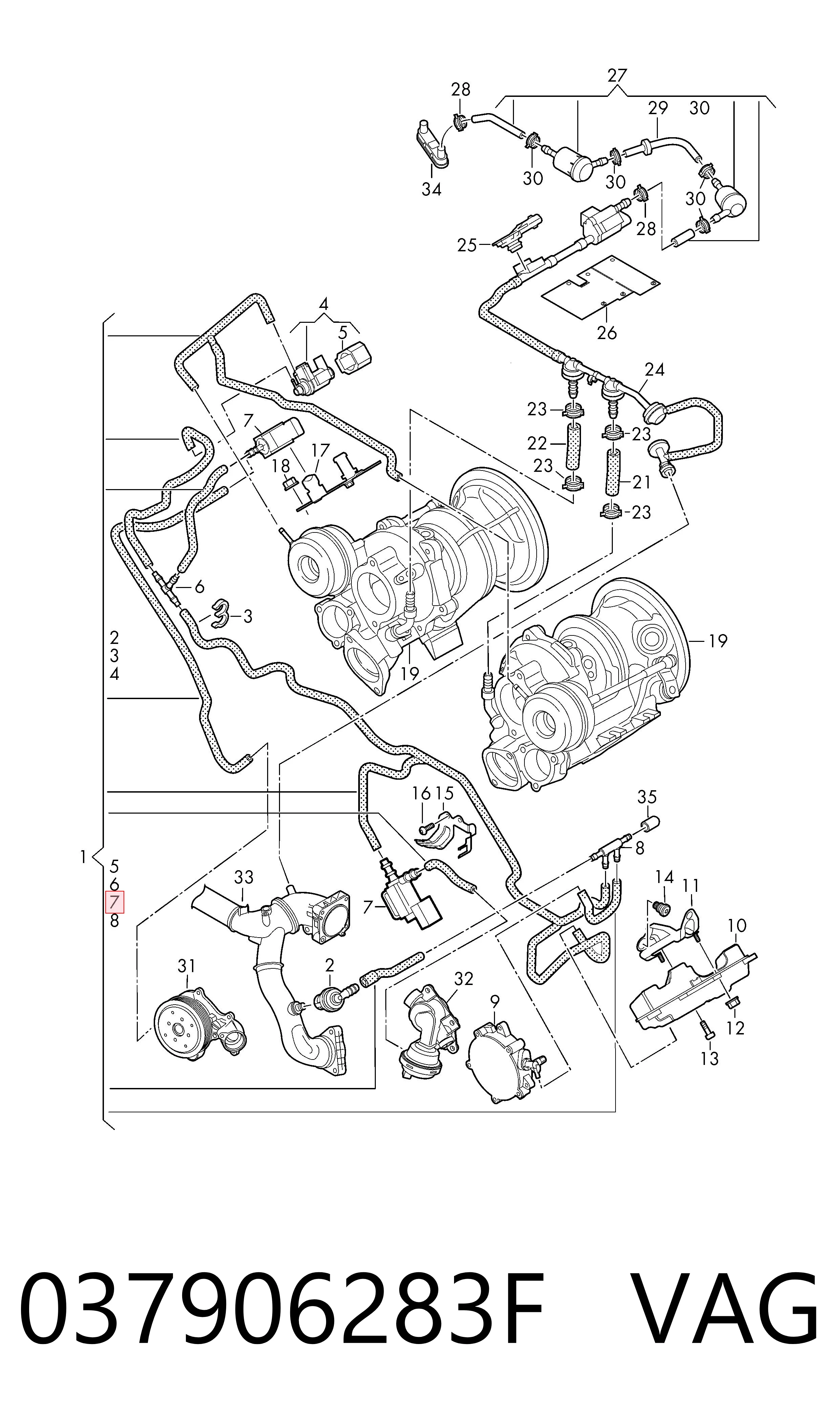 037906283F VAG Convertidor de pressão (solenoide) de supercompressão