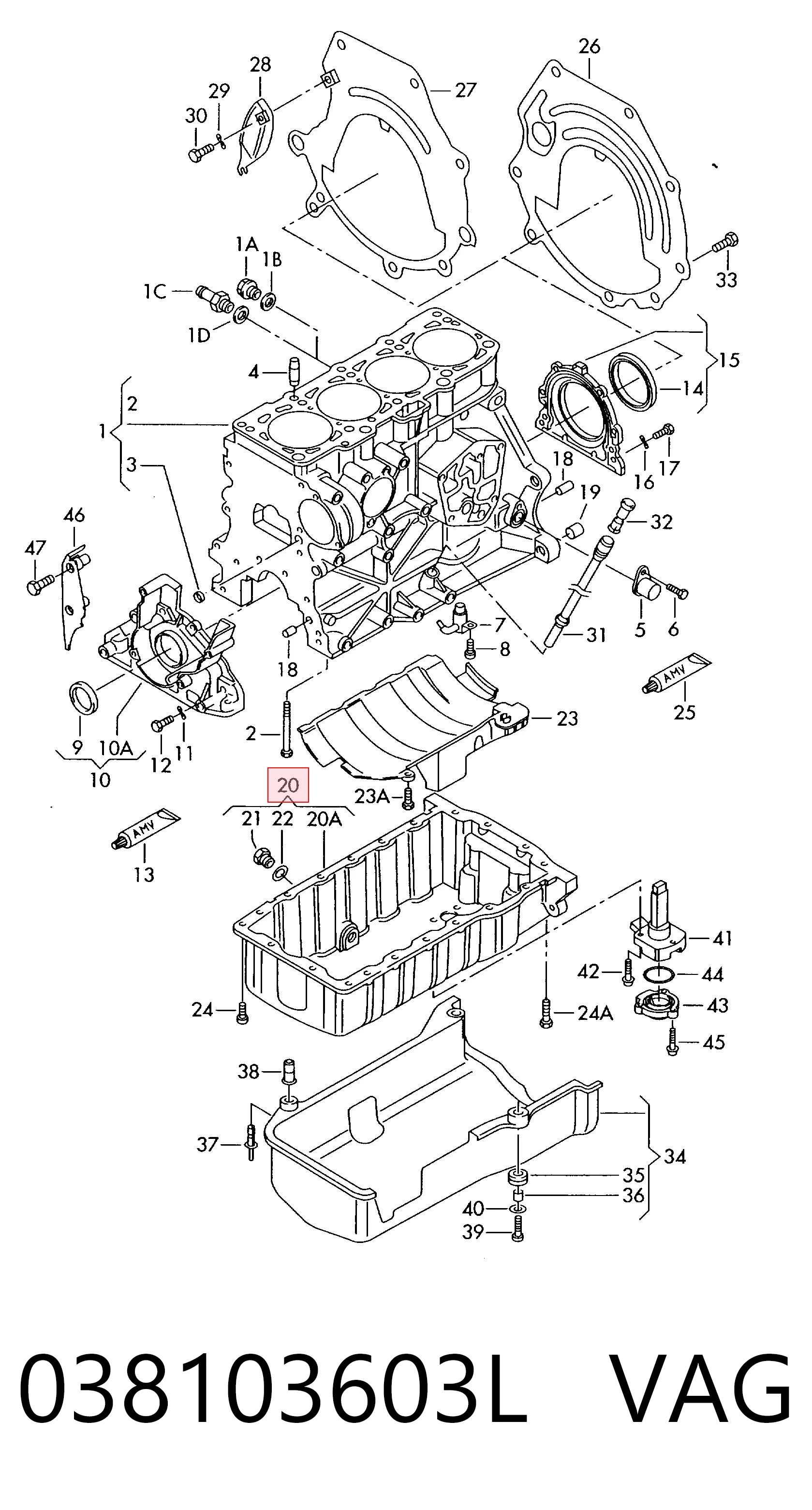 Panela de óleo de cárter do motor VAG 038103603L preço, a partir de 68,59 USD