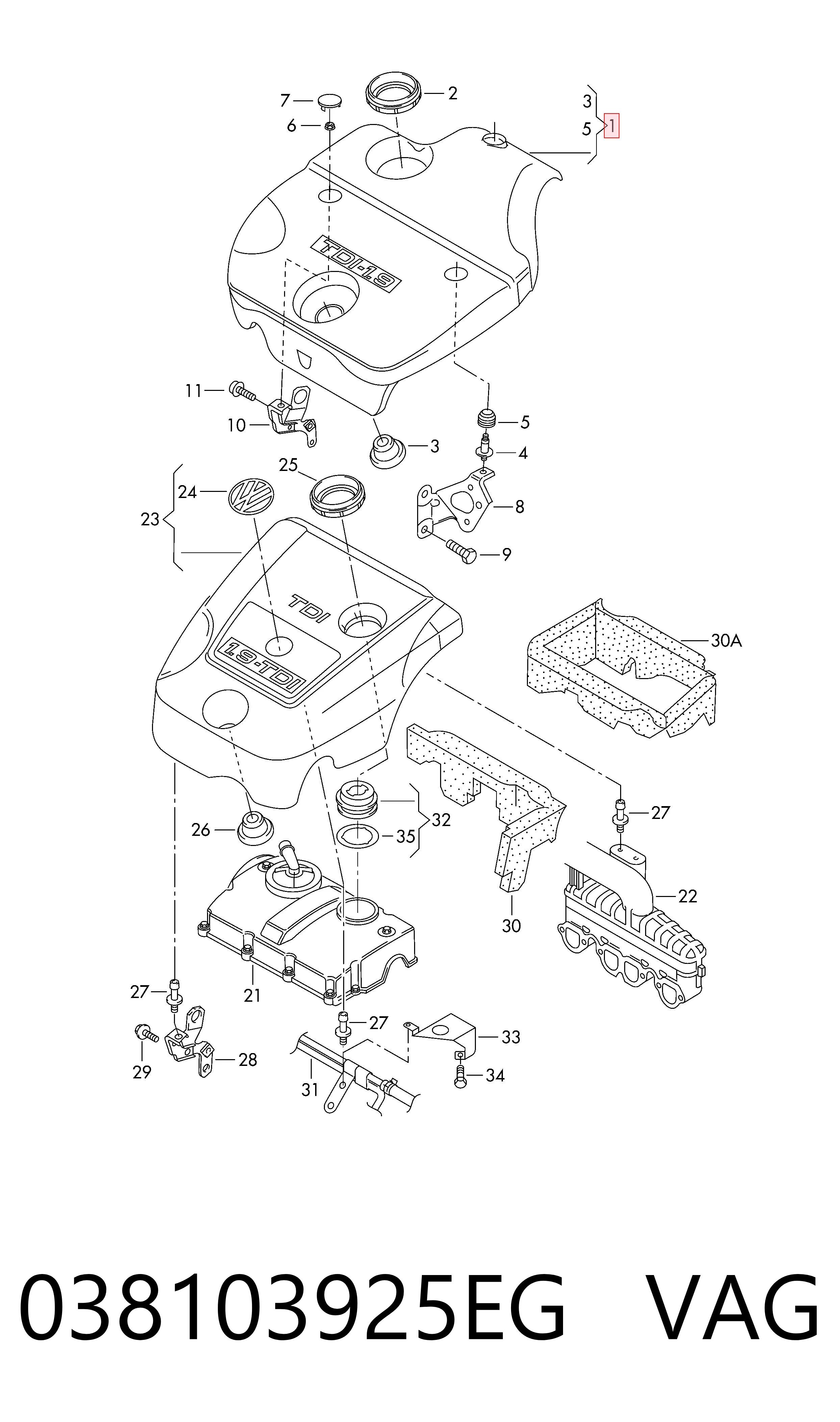 Tampa de motor decorativa Volkswagen Bora 1J2 ao melhor preço