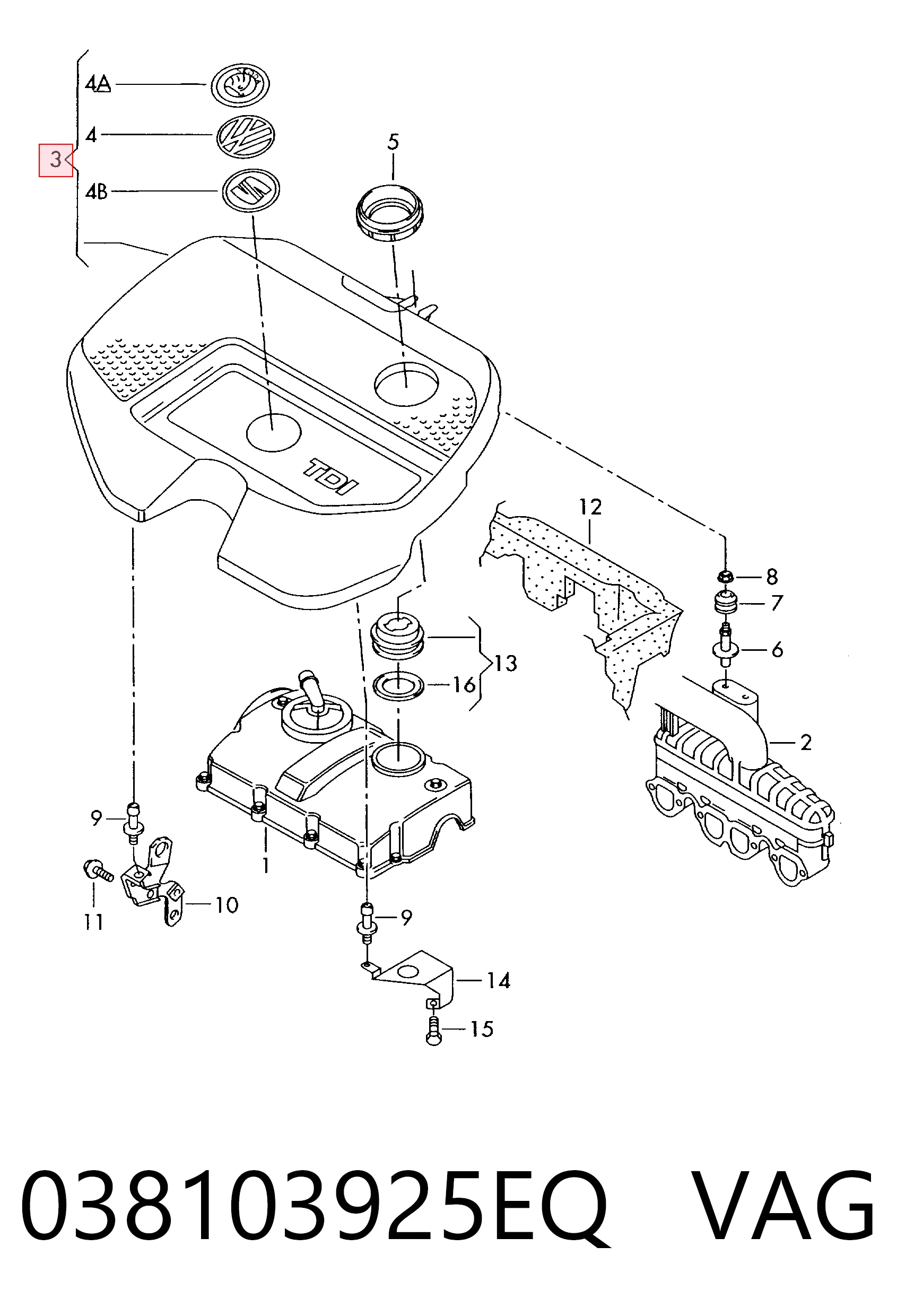 Tampa de motor decorativa para Seat Ibiza III 6L1
