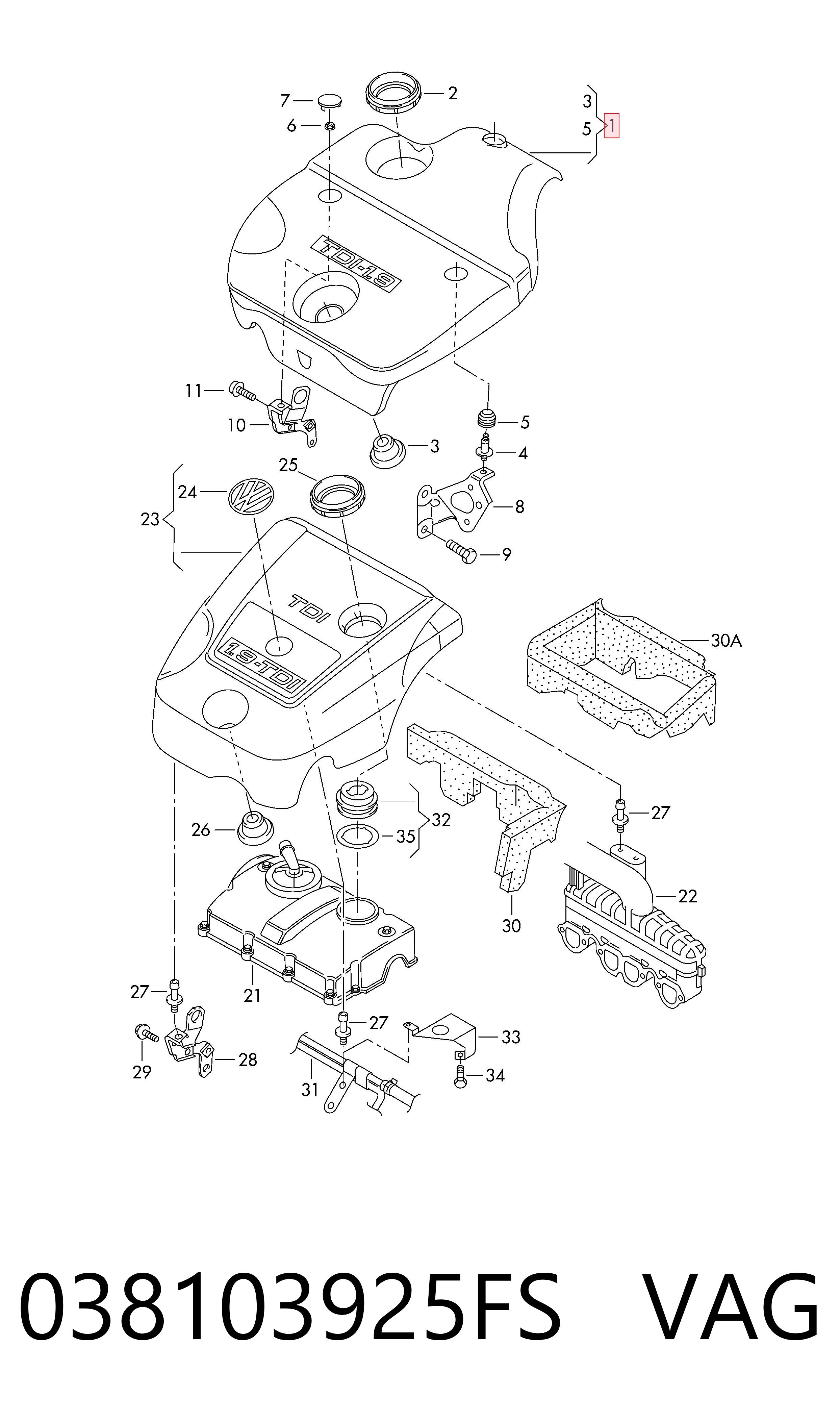 Tampa de motor decorativa Volkswagen Caddy II 9K9 ao melhor preço