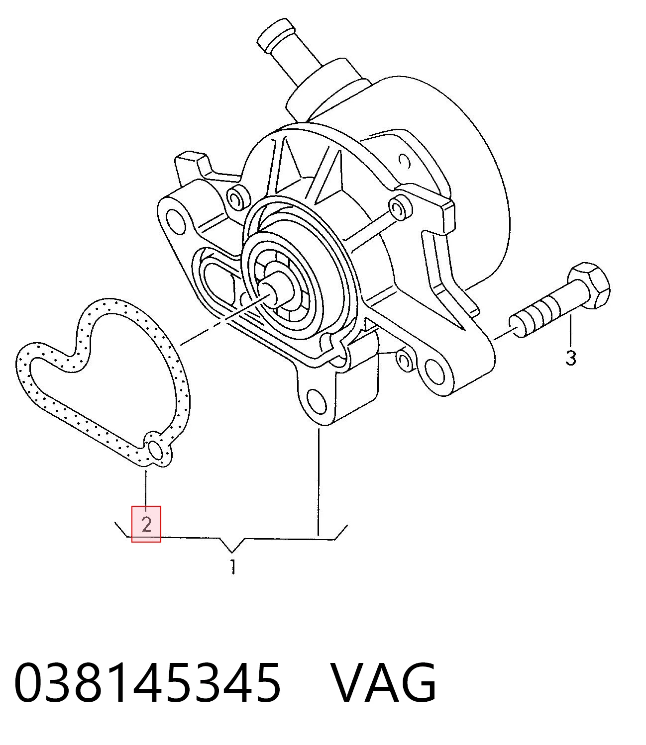 038145345 VAG Vedante de bomba de vácuo