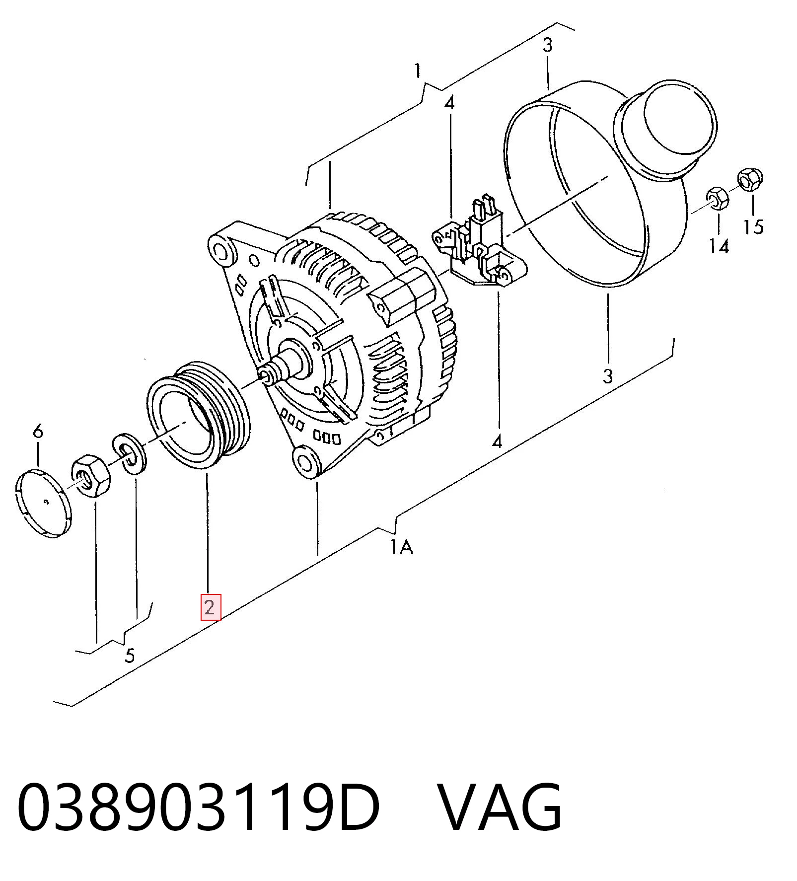 038903119D VAG Polia do gerador