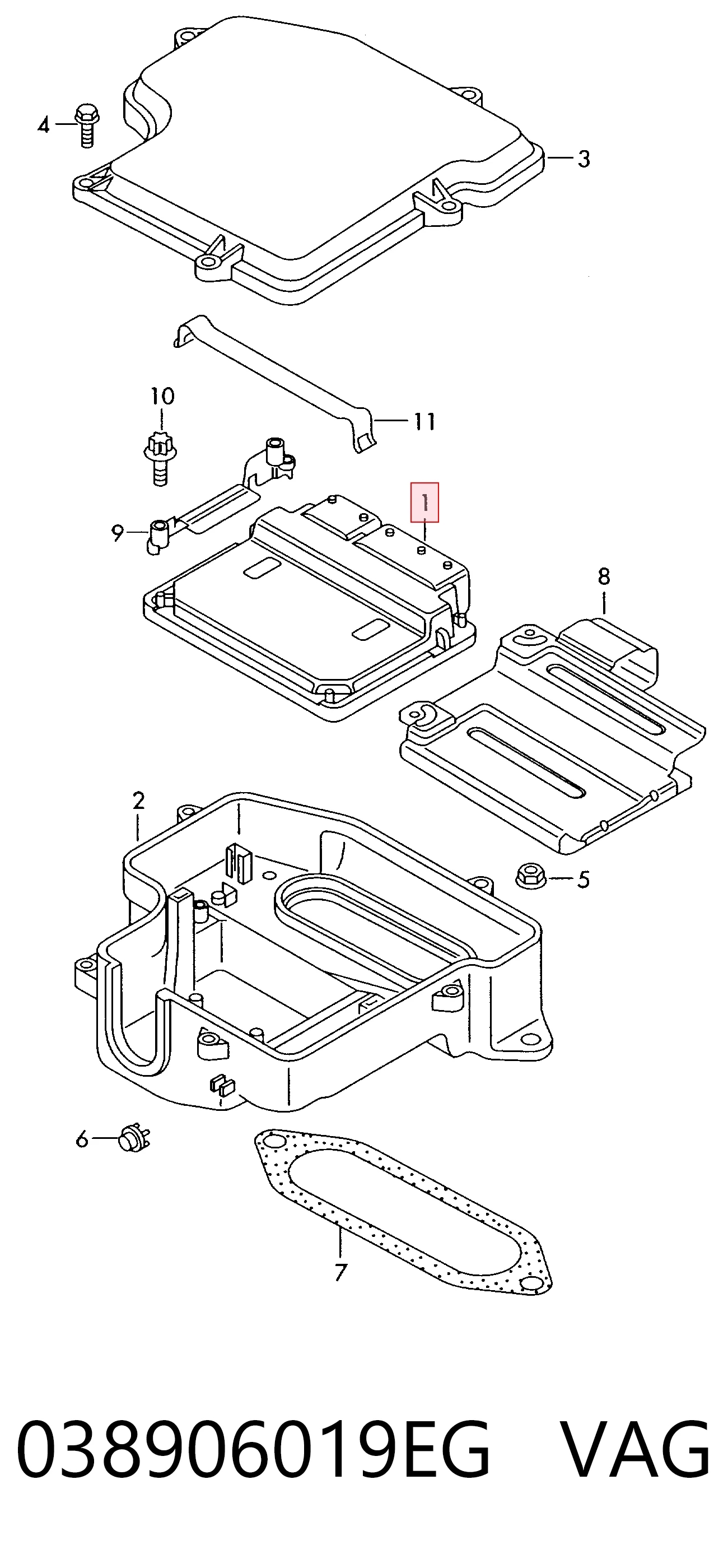 038906019EG VAG Módulo de direção (Centralina eletrônica) de motor