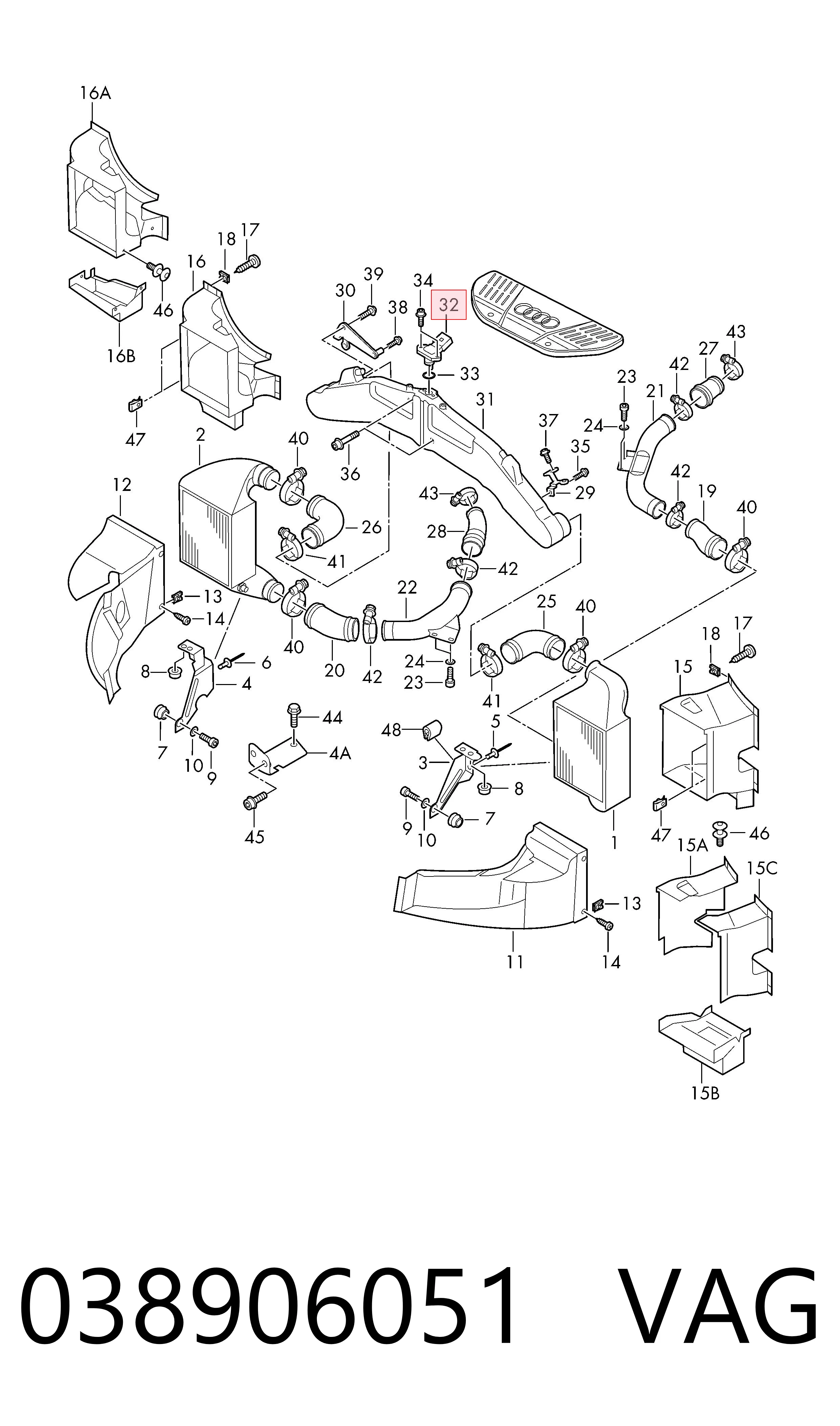 Compre 038906051 VAG Sensor de pressão de supercompressão