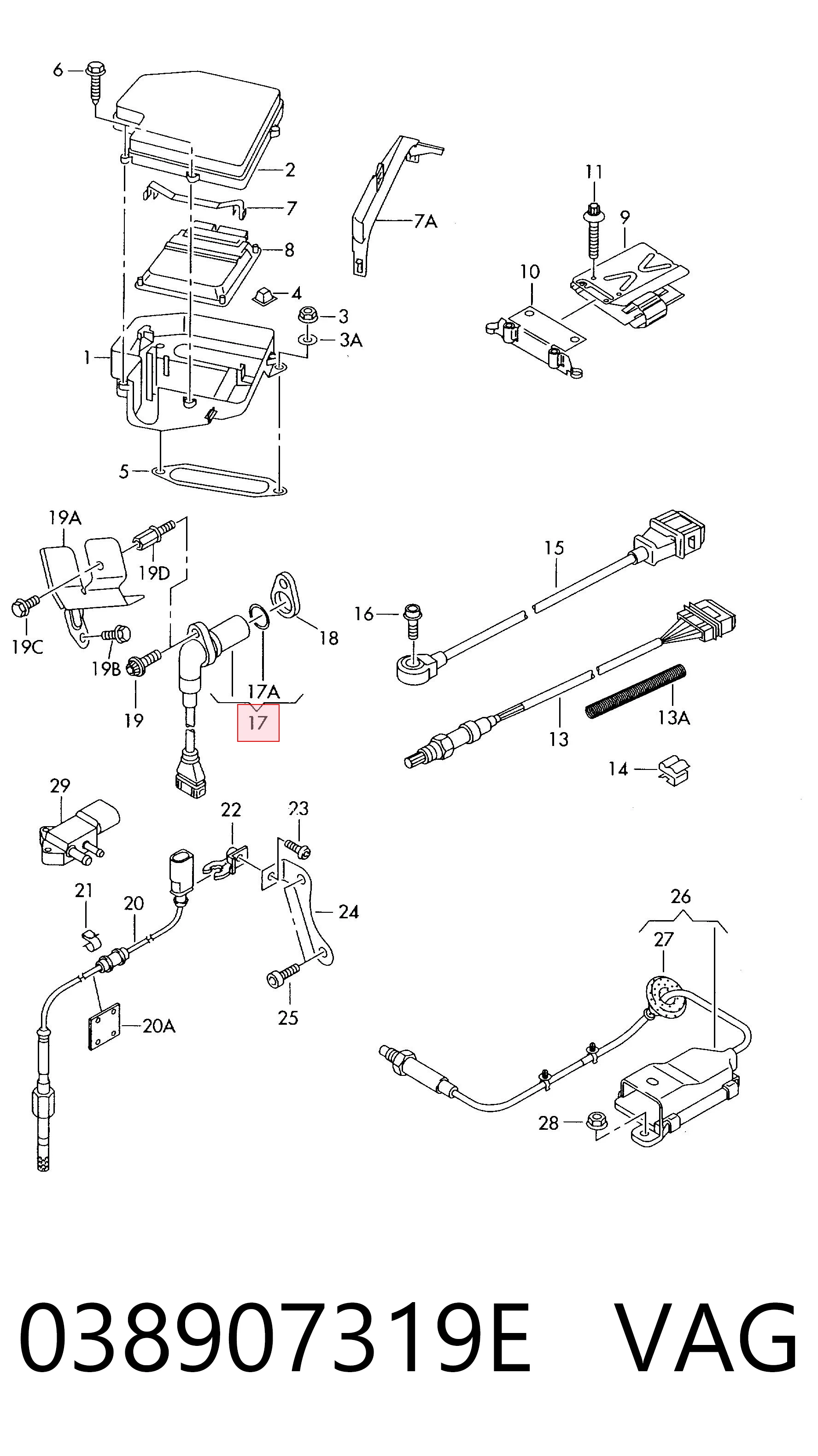 038907319E VAG Sensor de posição (de revoluções) de cambota