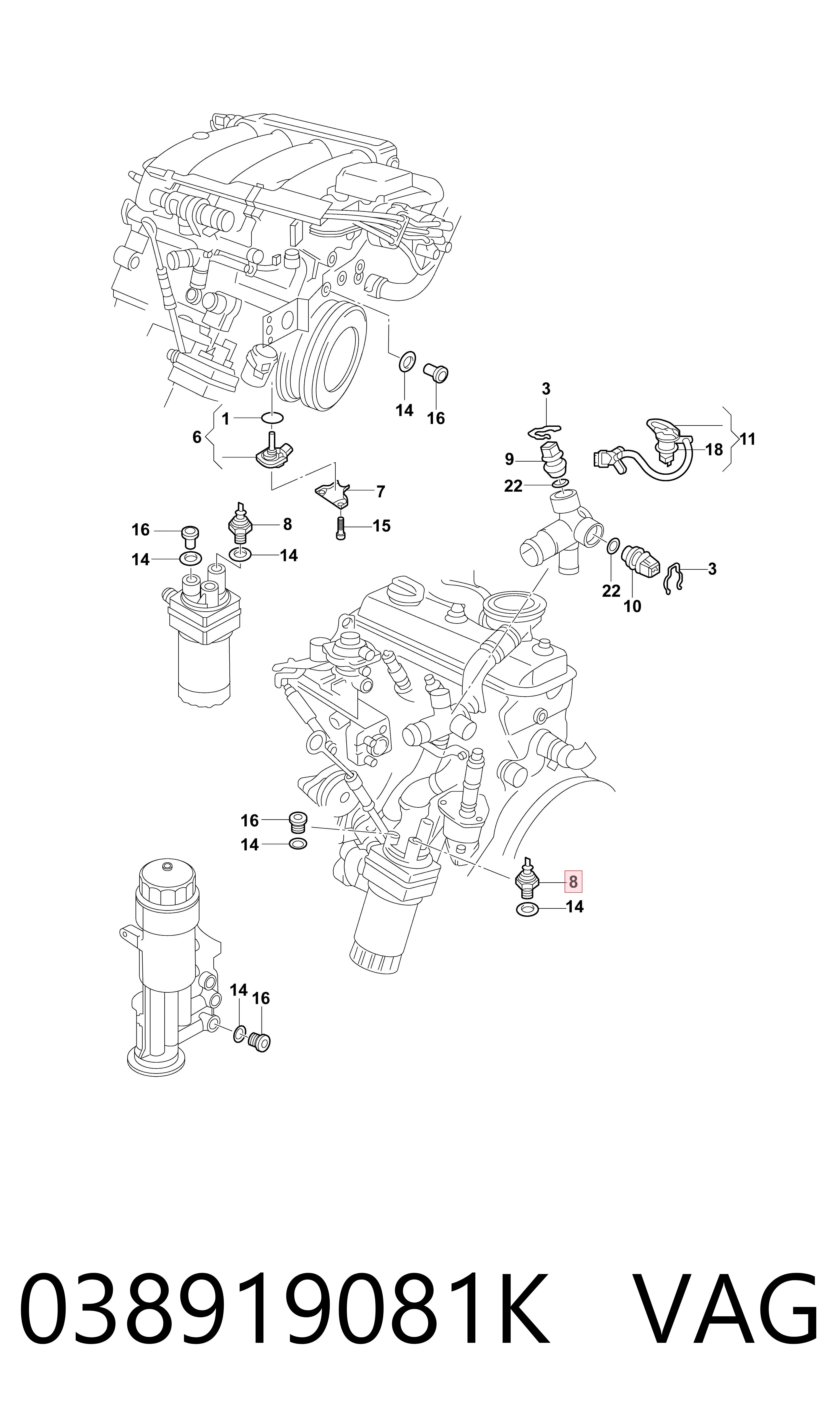 Sensor de pressão de óleo VAG 038919081K preço, a partir de 9,40 USD