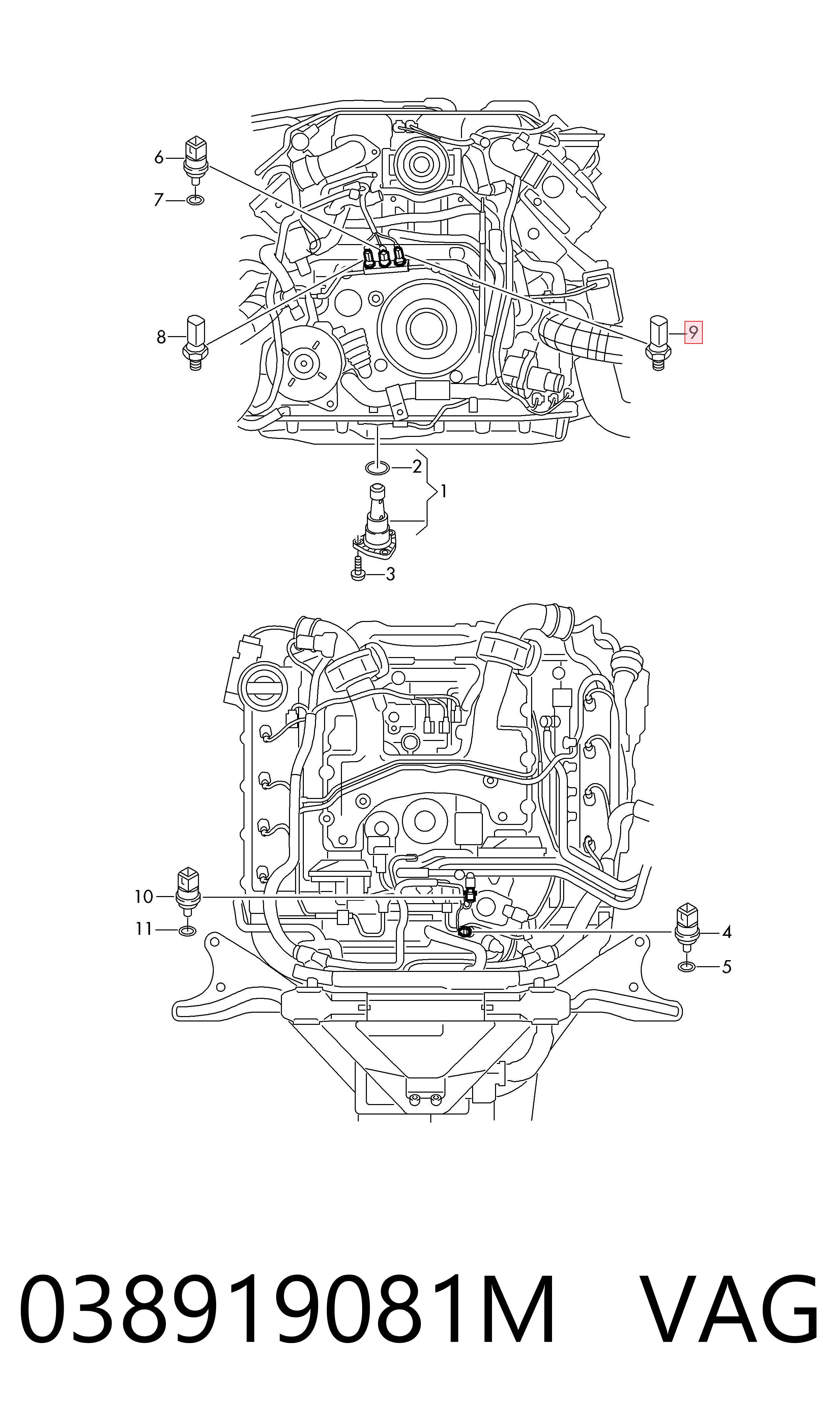 Sensor de pressão de óleo VAG 038919081M preço, a partir de 9,66 USD