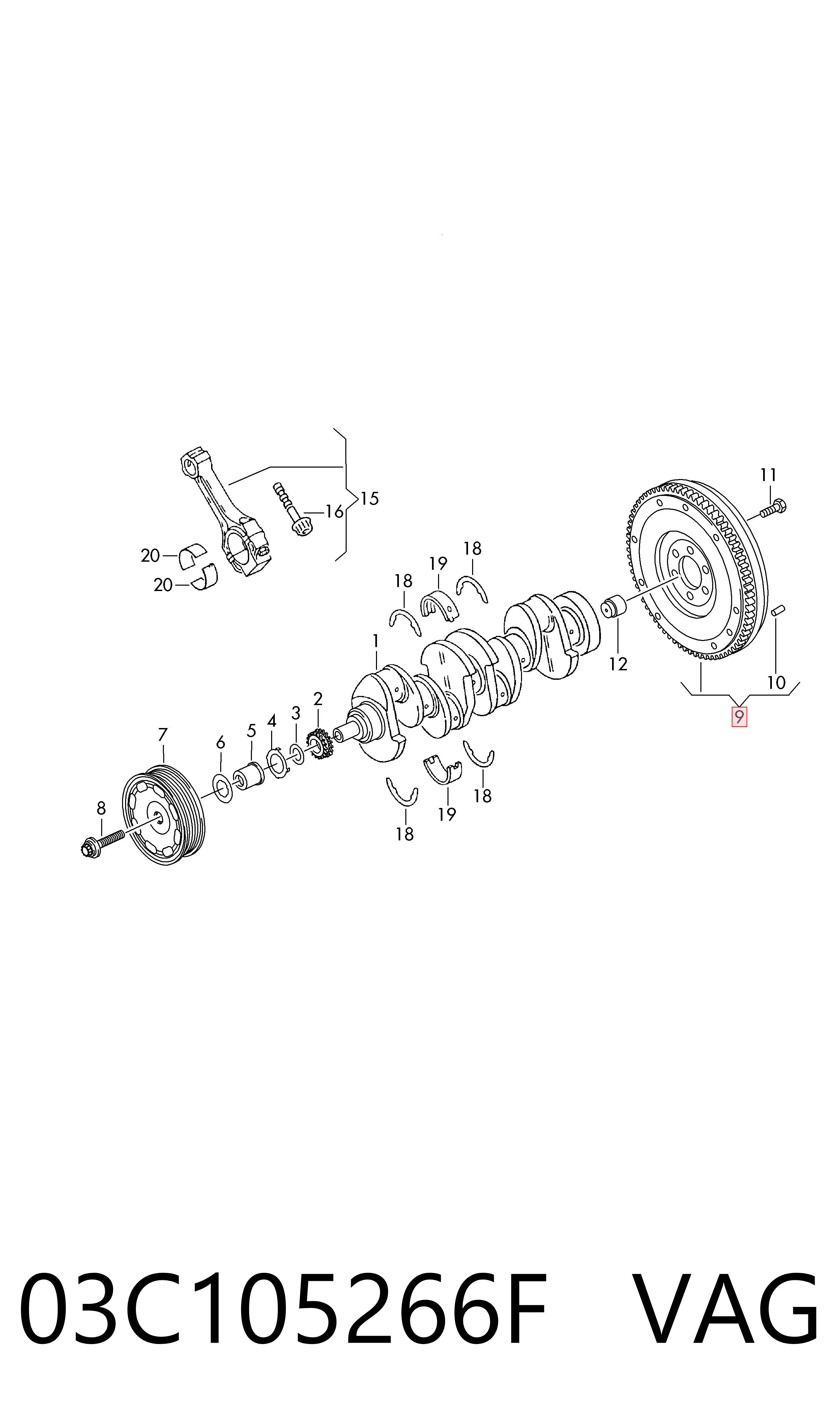 Volante de motor VAG 03C105266F preço, a partir de 657,78 USD
