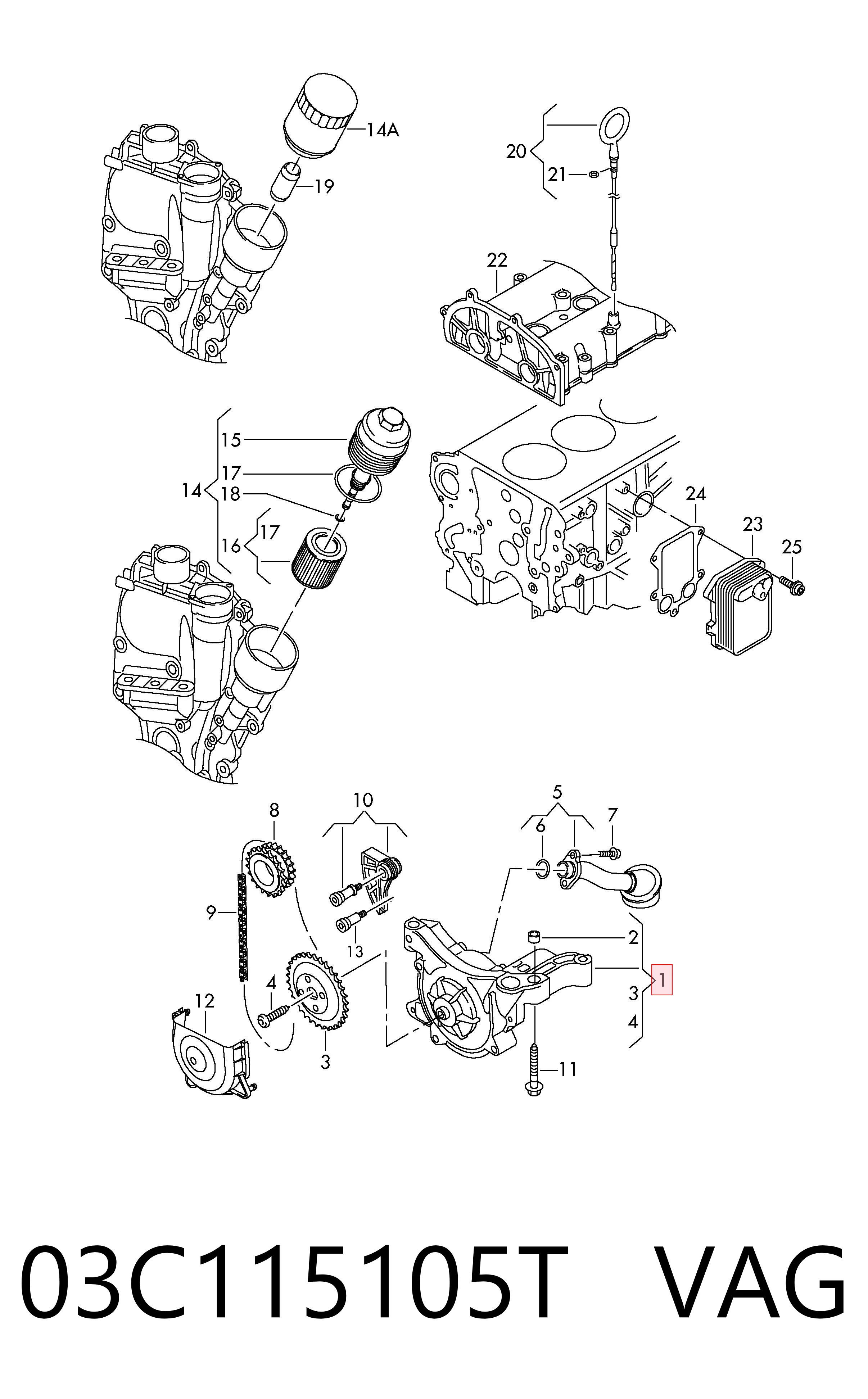 Bomba de óleo para Volkswagen Polo 602, 604, 612, 614