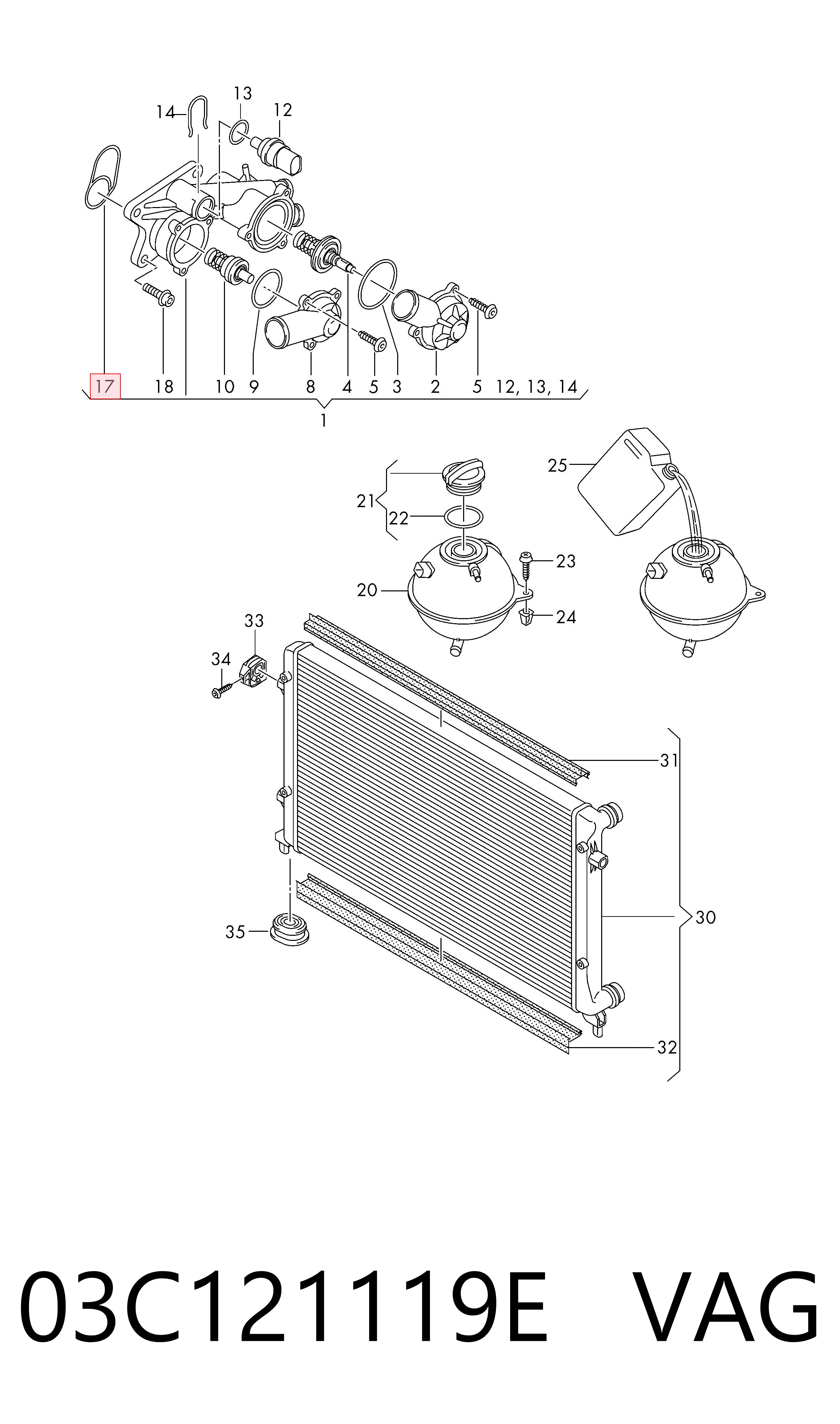Vedante de caixa do termostato VAG 03C121119E preço, a partir de 4,89 USD
