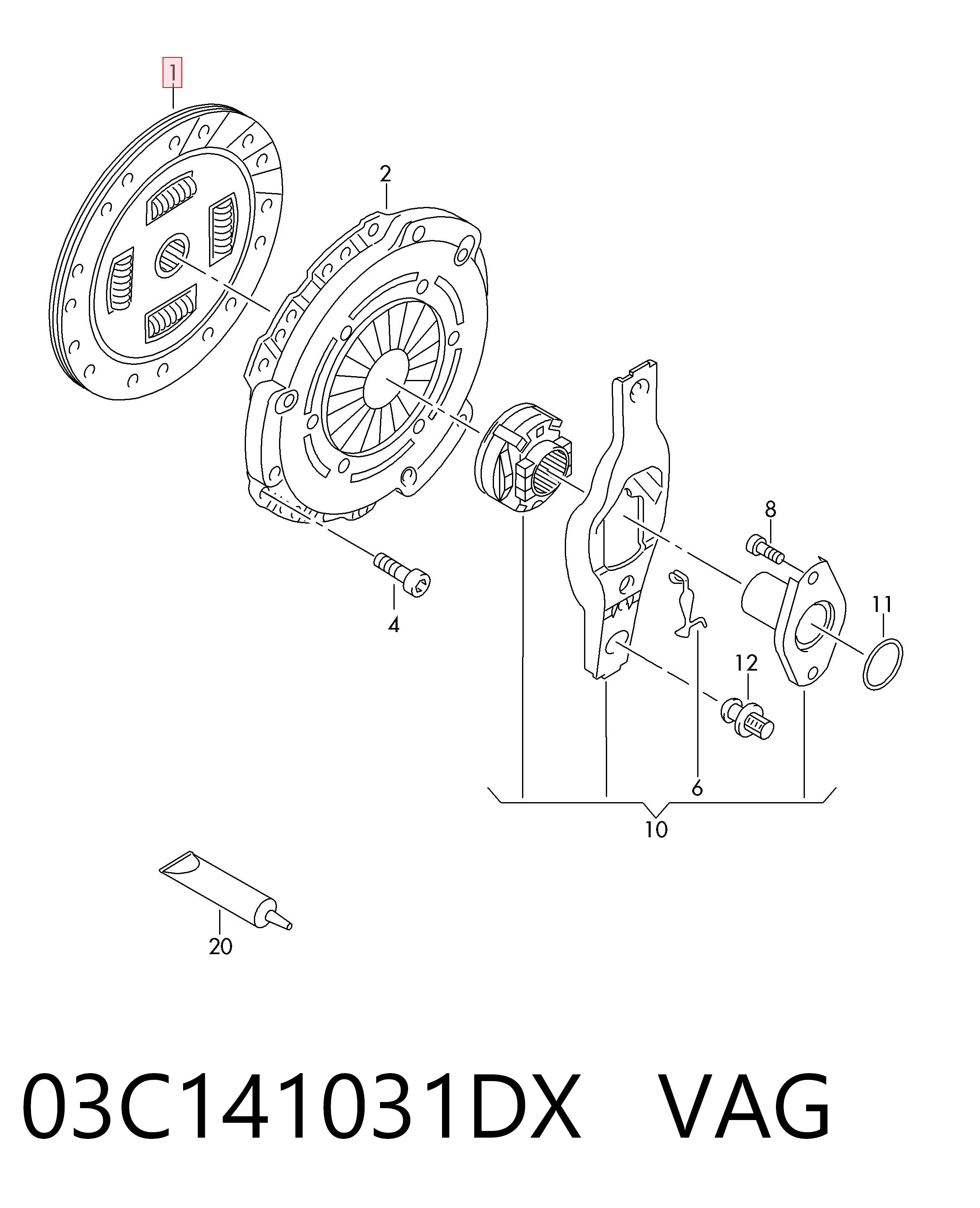 Disco de embraiagem Audi A3  8VS, 8VM ao melhor preço
