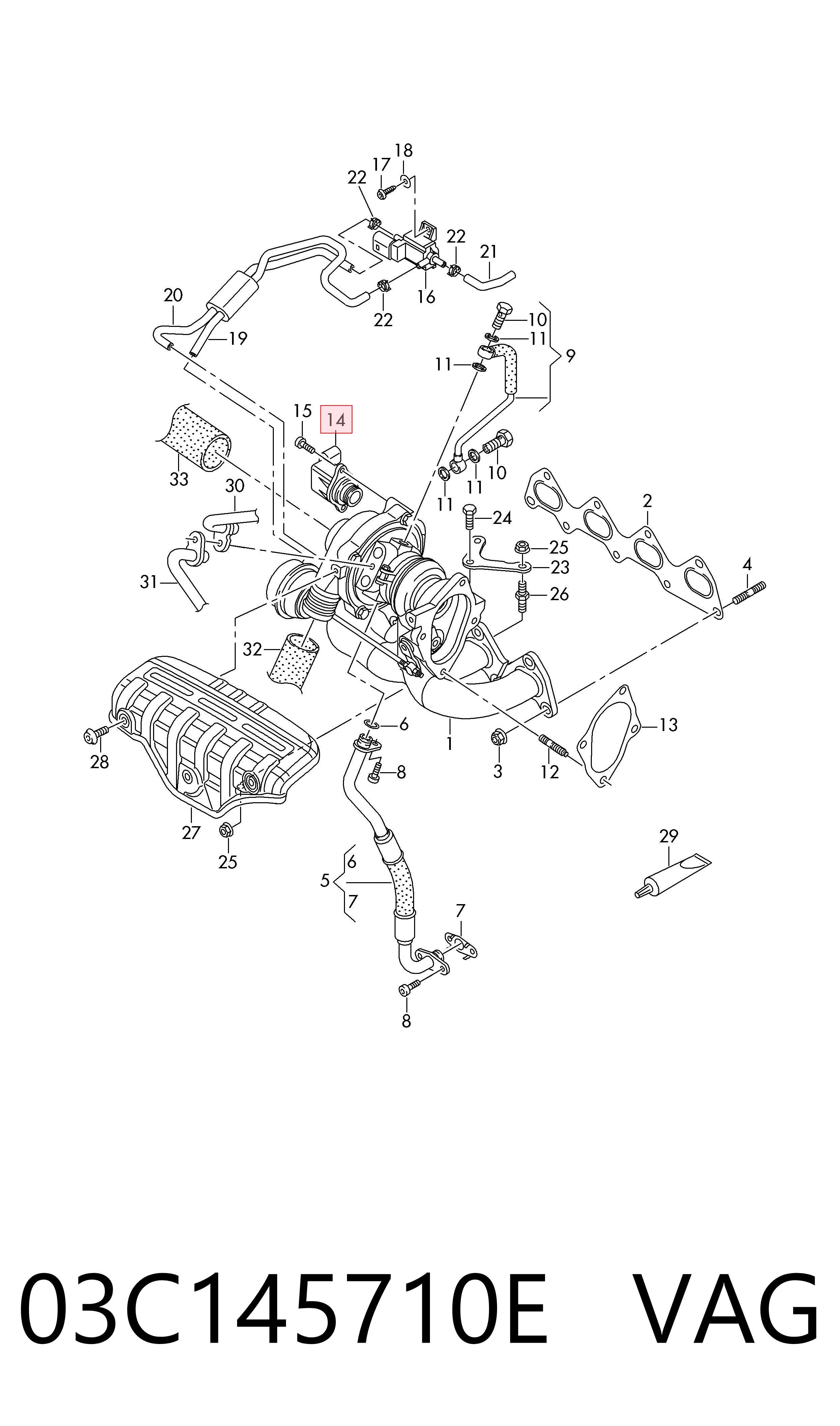 Válvula de recirculação de ar supercompressão de turbina 03C145710E VAG