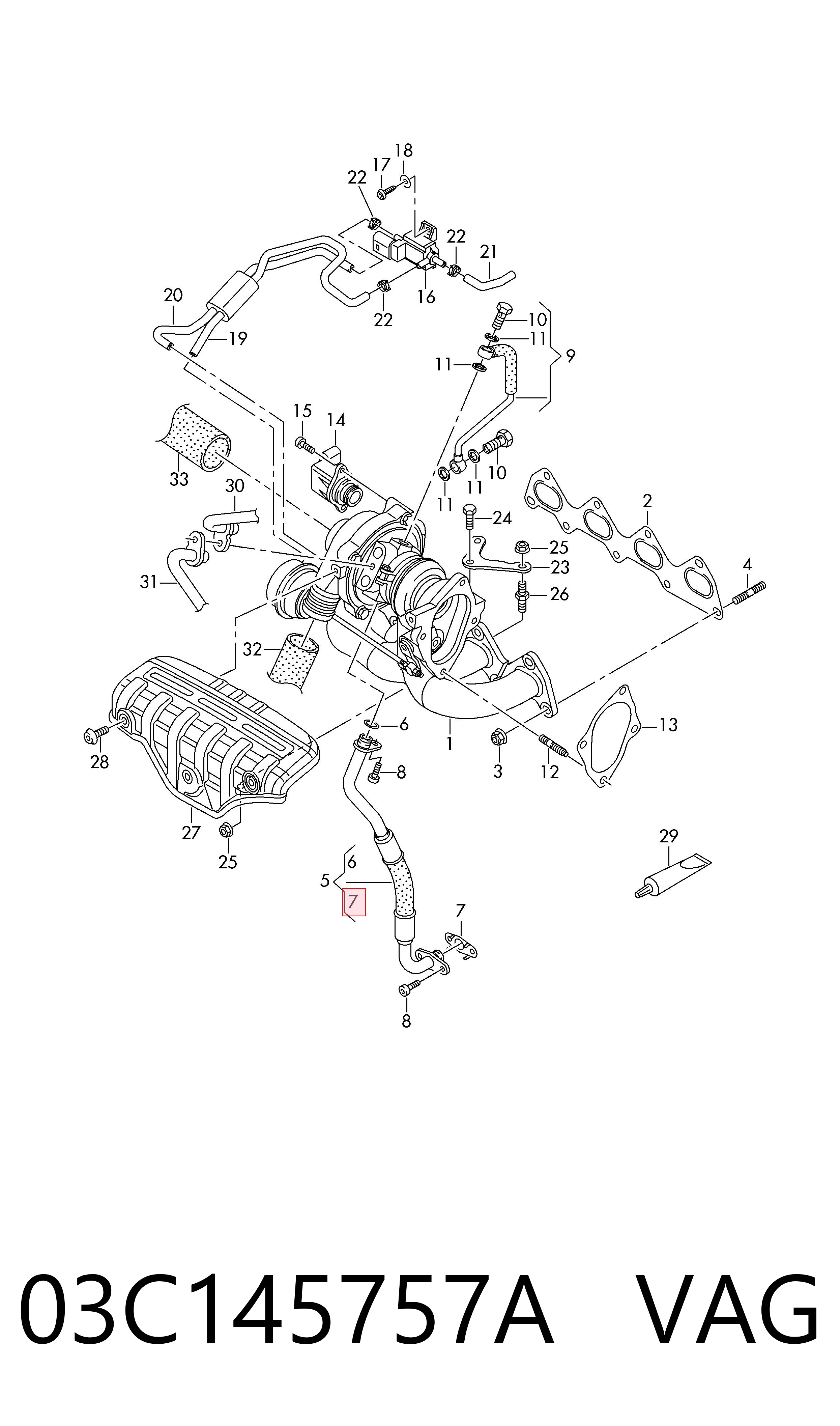 Vedante de mangueira de derivação de óleo de turbina VAG 03C145757A preço, a partir de 6,91 USD