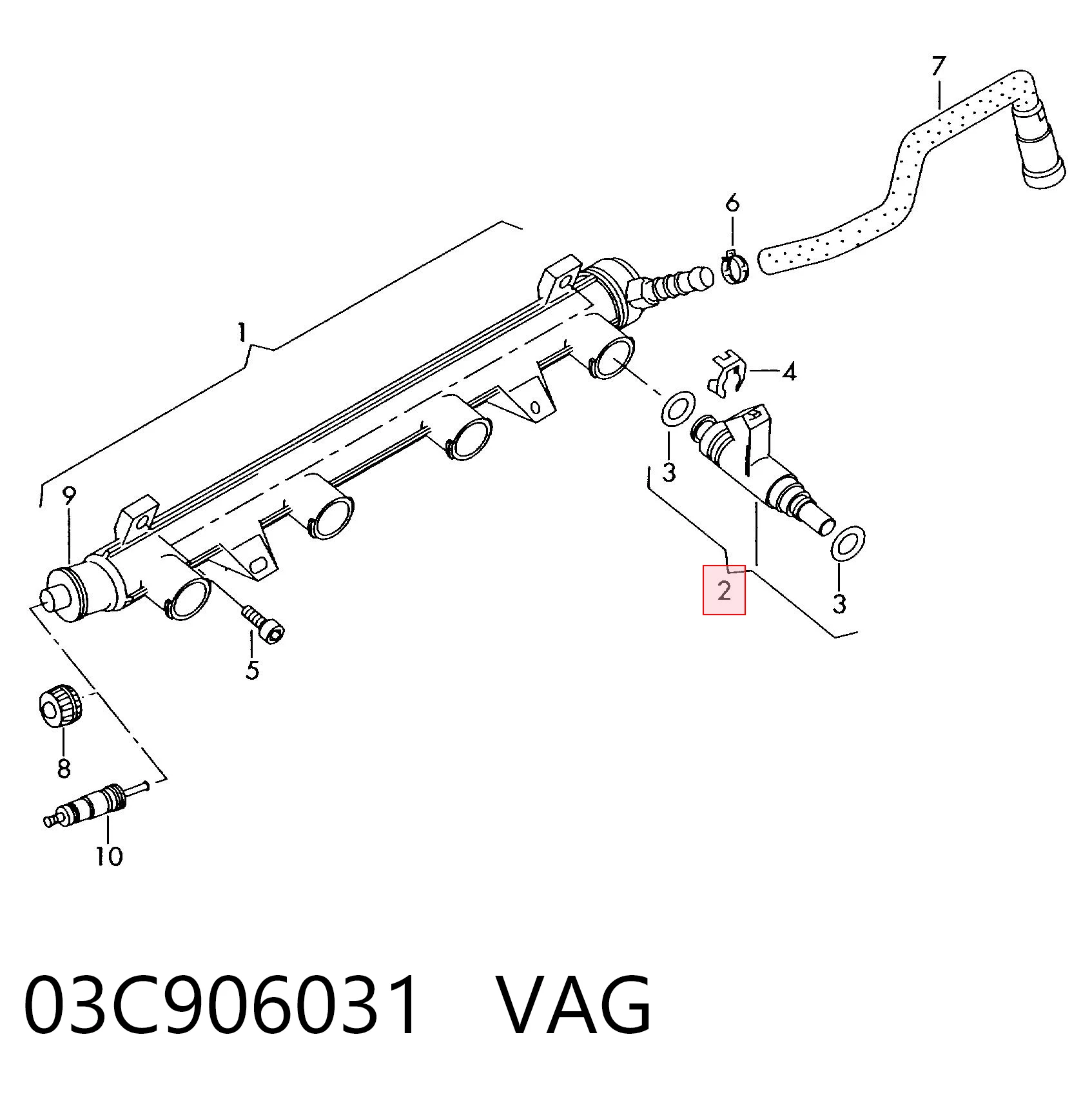 03C906031 VAG Injetor de injeção de combustível