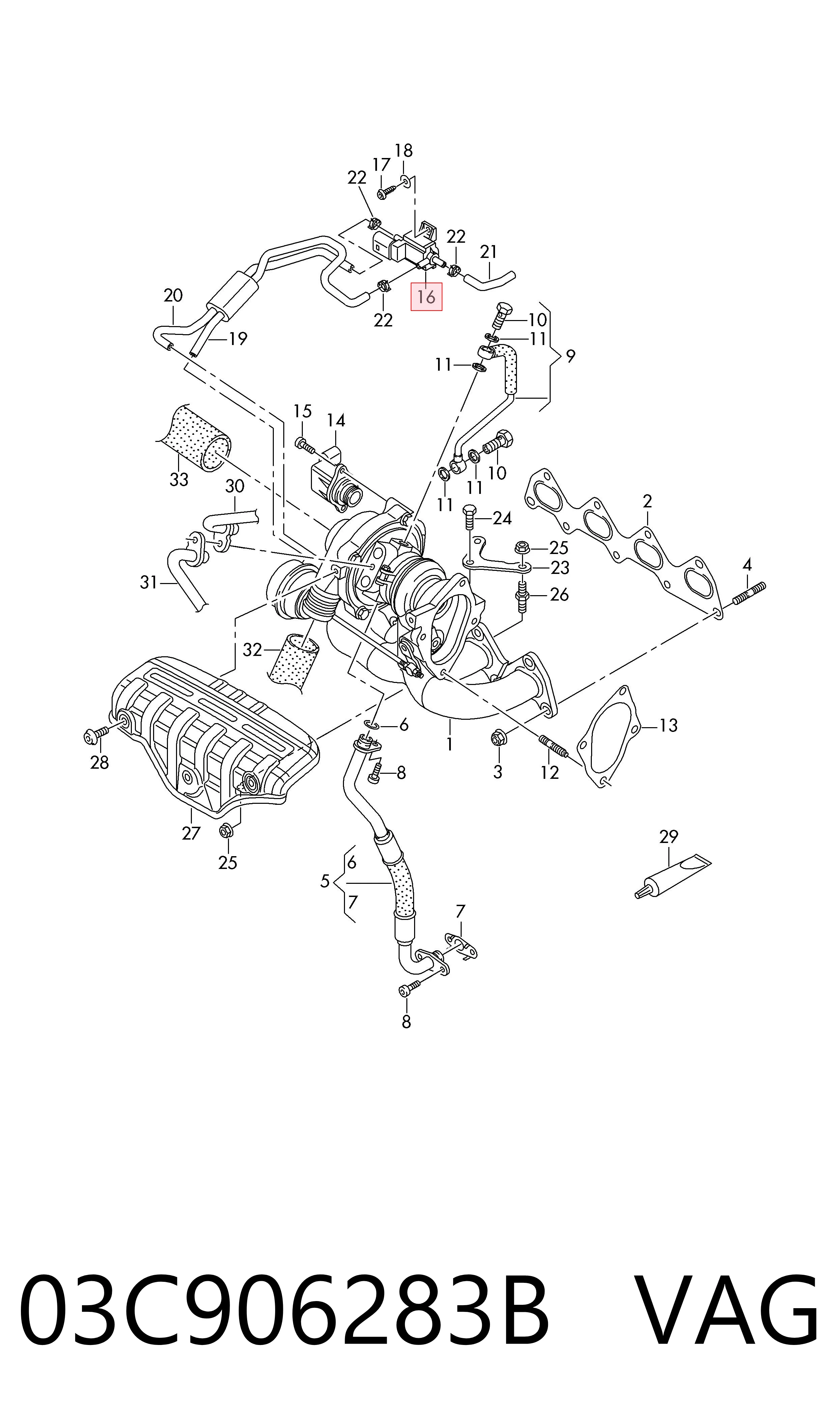 03C906283B VAG Convertidor de pressão (solenoide) de supercompressão