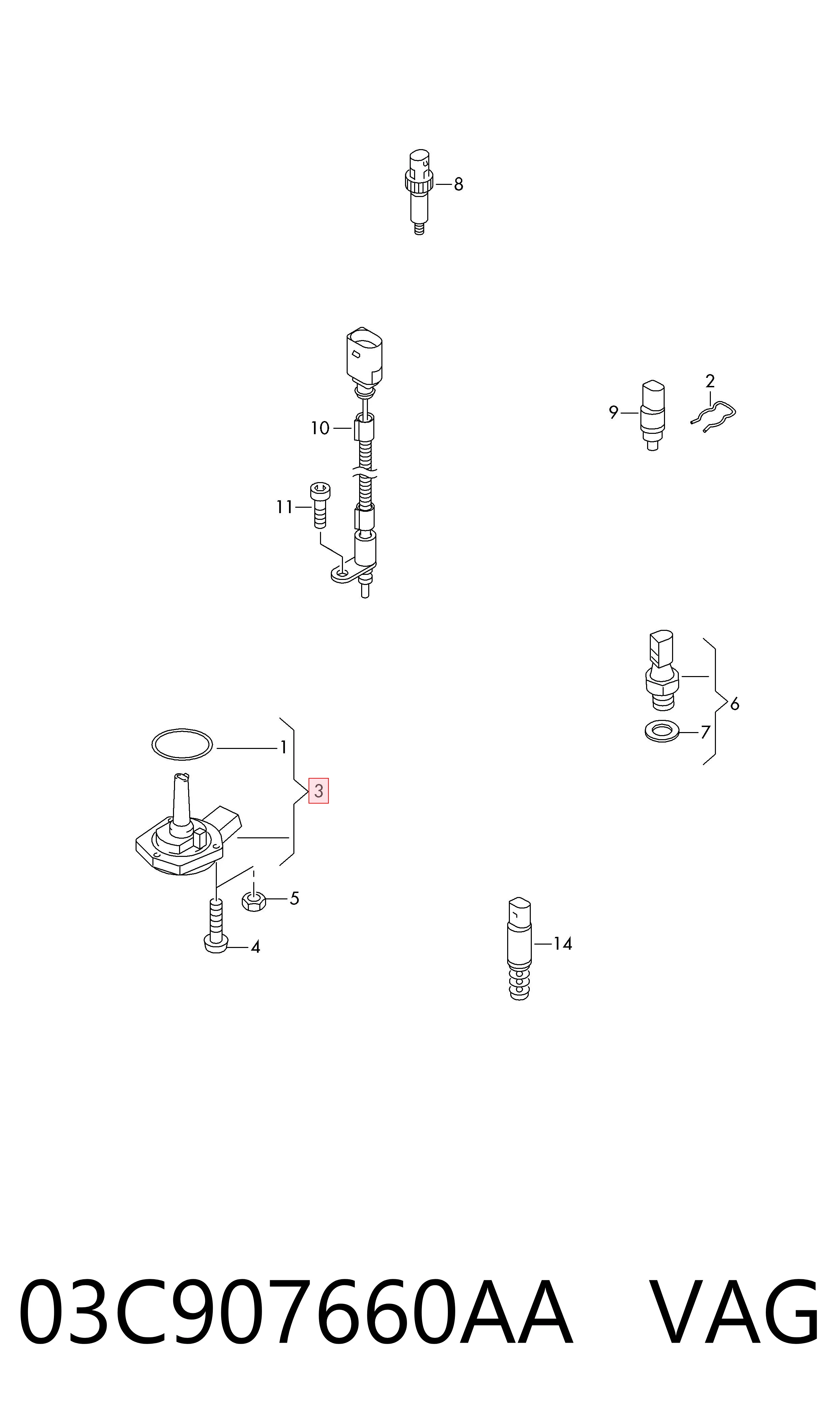 Sensor do nível de óleo de motor VAG 03C907660AA preço, a partir de 73,23 USD